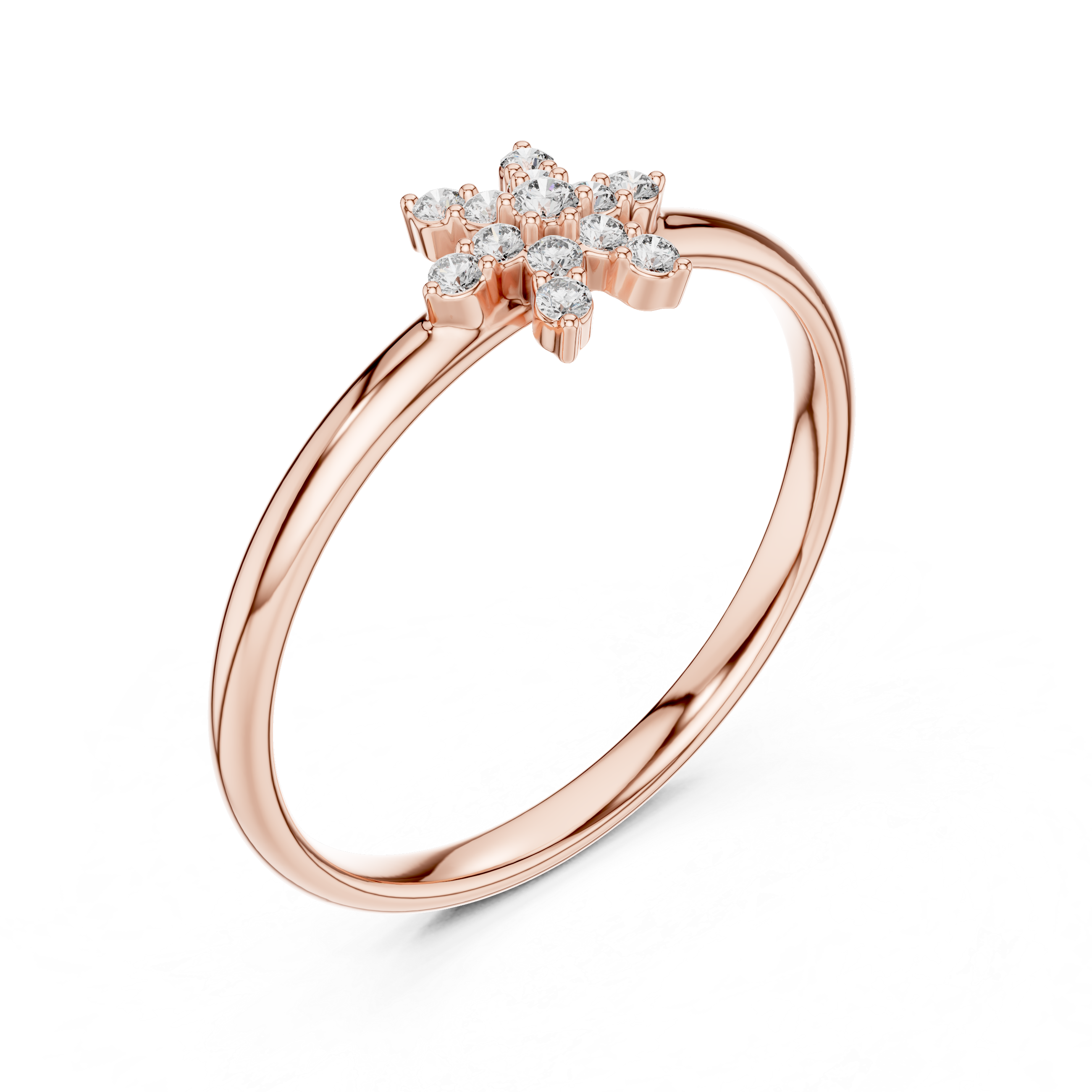 Floral Cluster Lab-Grown Diamond Ring | 14K ,18K Gold | Kiashaa Jewellery