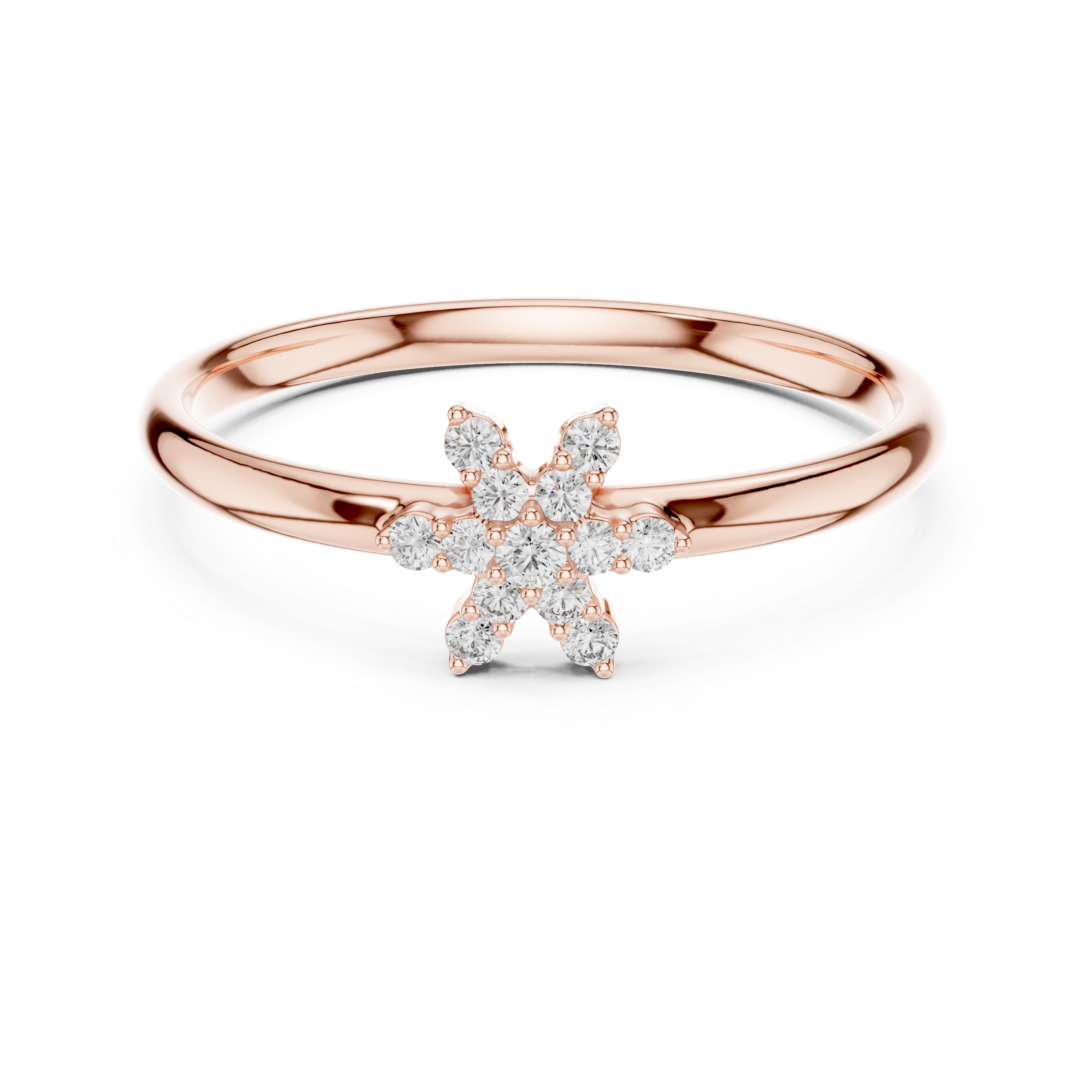 Floral Cluster Lab-Grown Diamond Ring | 14K ,18K Gold | Kiashaa Jewellery