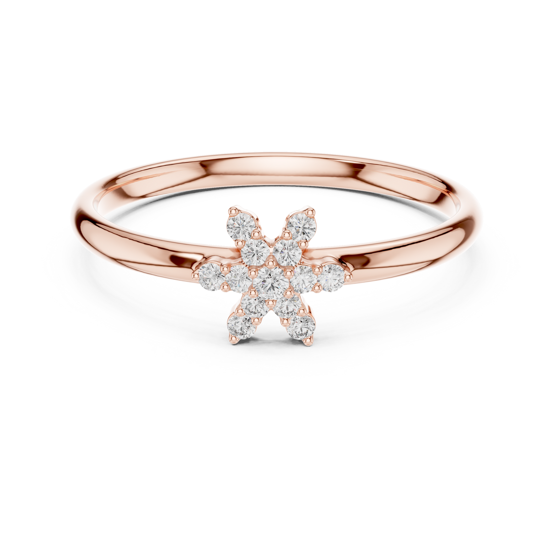 Floral Cluster Lab-Grown Diamond Ring | 14K ,18K Gold | Kiashaa Jewellery