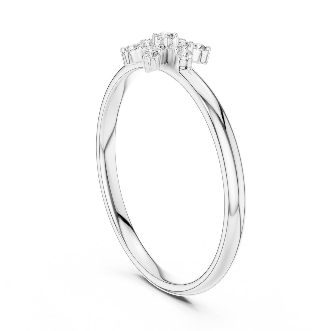 Floral Cluster Lab-Grown Diamond Ring | 14K ,18K Gold | Kiashaa Jewellery