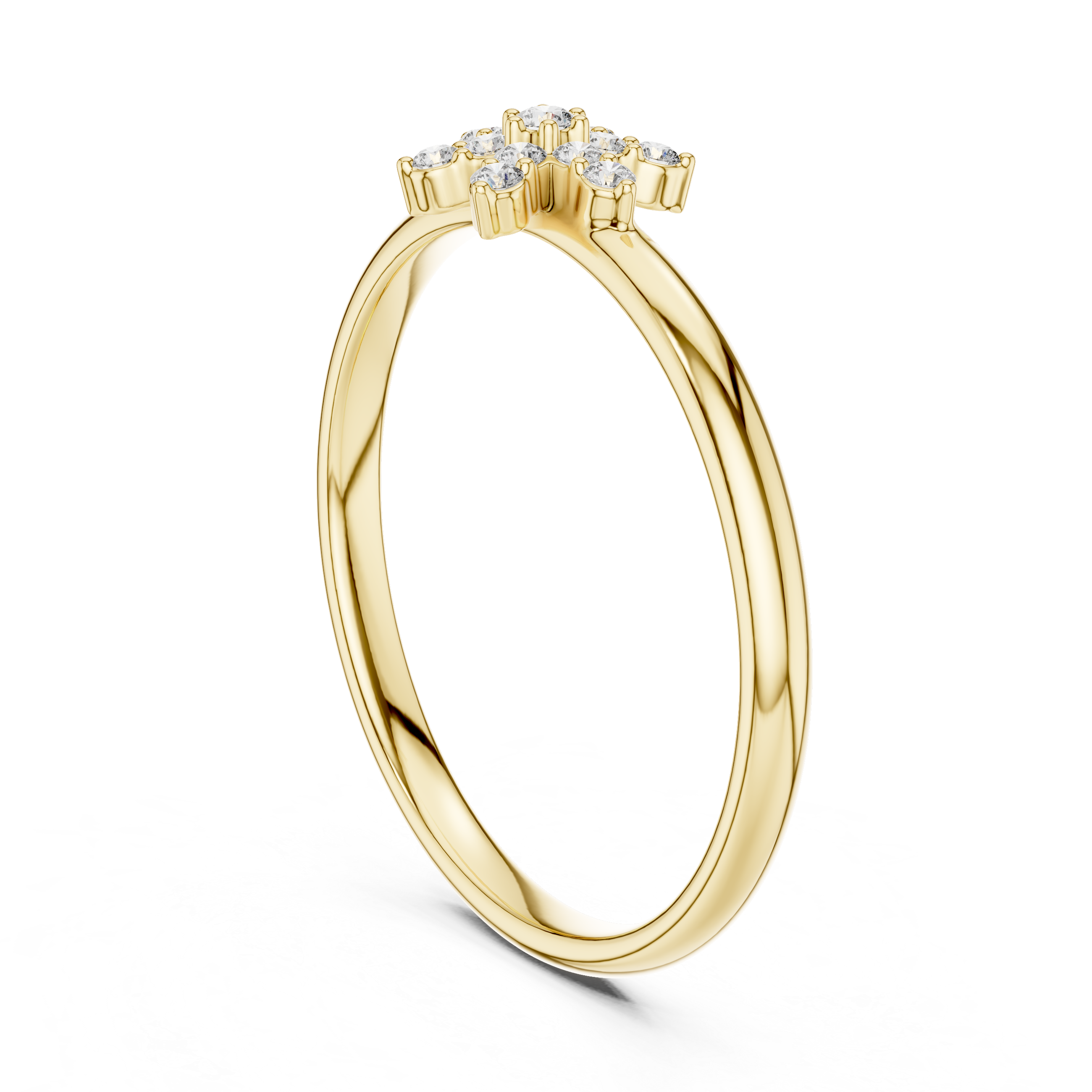 Floral Cluster Lab-Grown Diamond Ring | 14K ,18K Gold | Kiashaa Jewellery