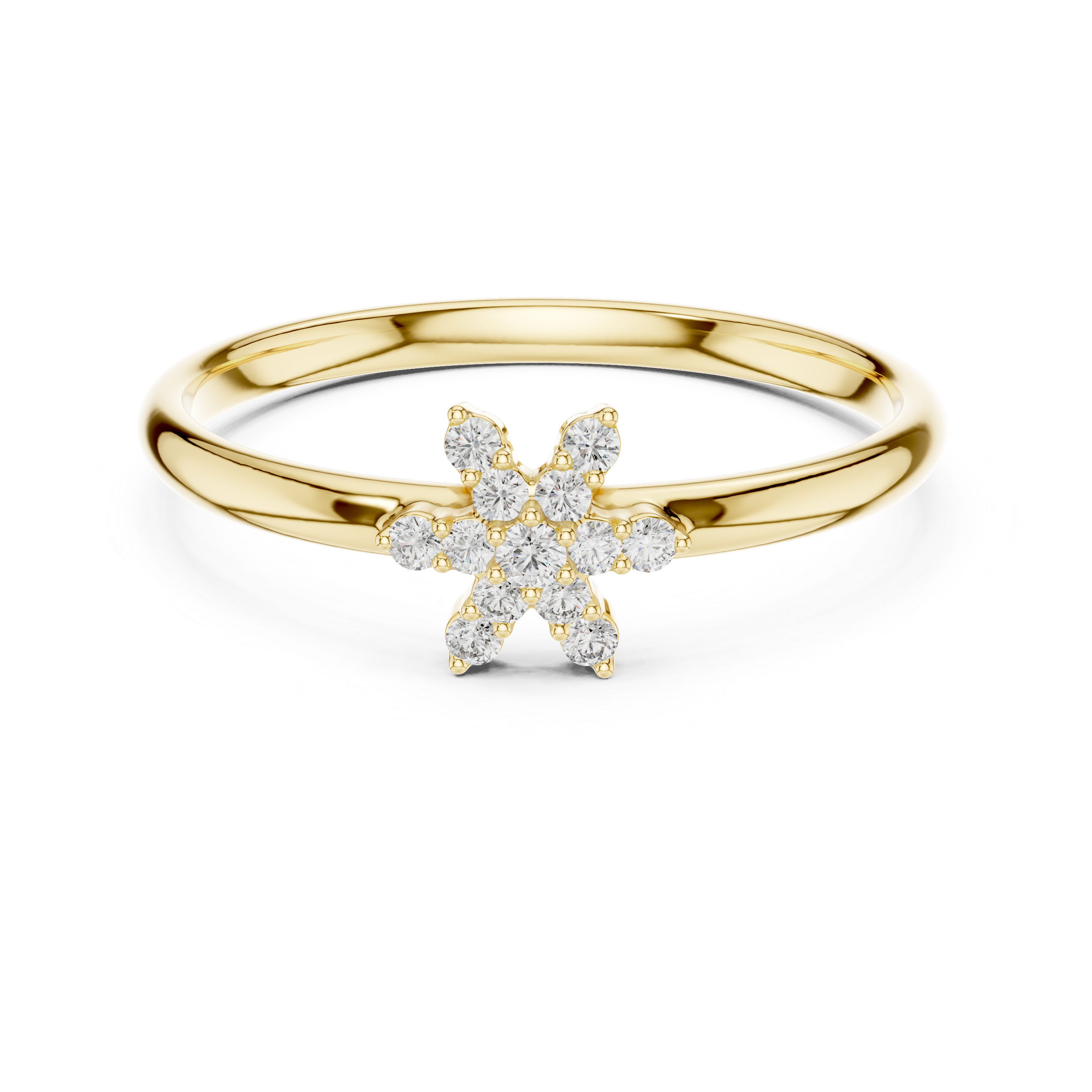 Floral Cluster Lab-Grown Diamond Ring | 14K ,18K Gold | Kiashaa Jewellery