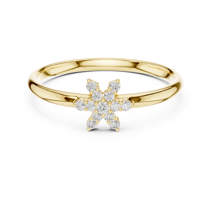 Floral Cluster Lab-Grown Diamond Ring | 14K ,18K Gold | Kiashaa Jewellery