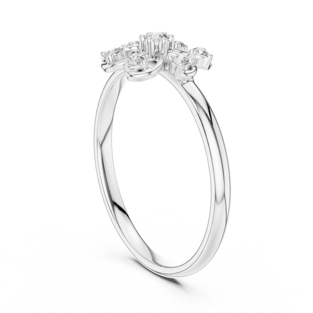 Rose Gold Floral Cluster Lab-Grown Diamond Ring | IGI Certified | Kiashaa Jewellery