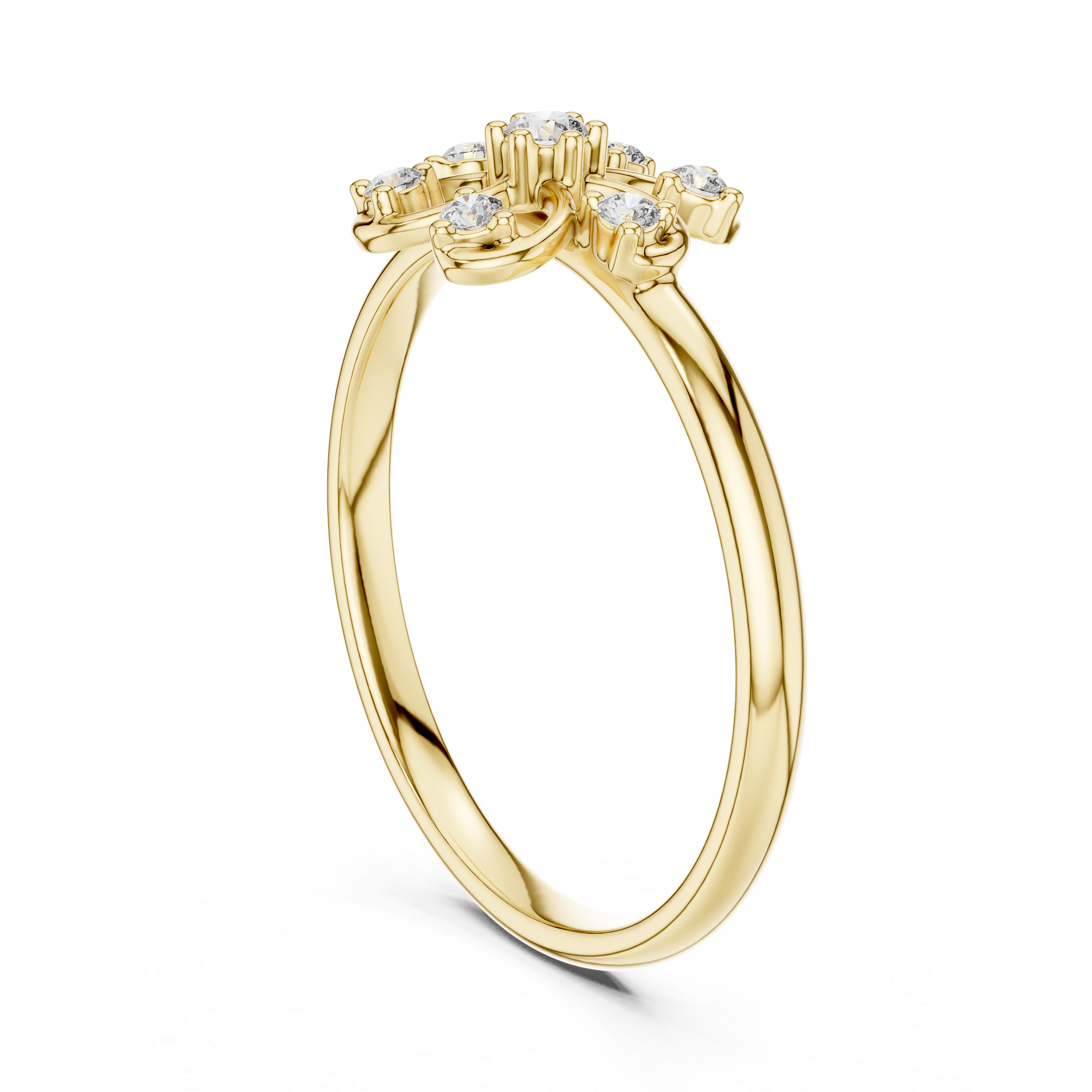 Rose Gold Floral Cluster Lab-Grown Diamond Ring | IGI Certified | Kiashaa Jewellery