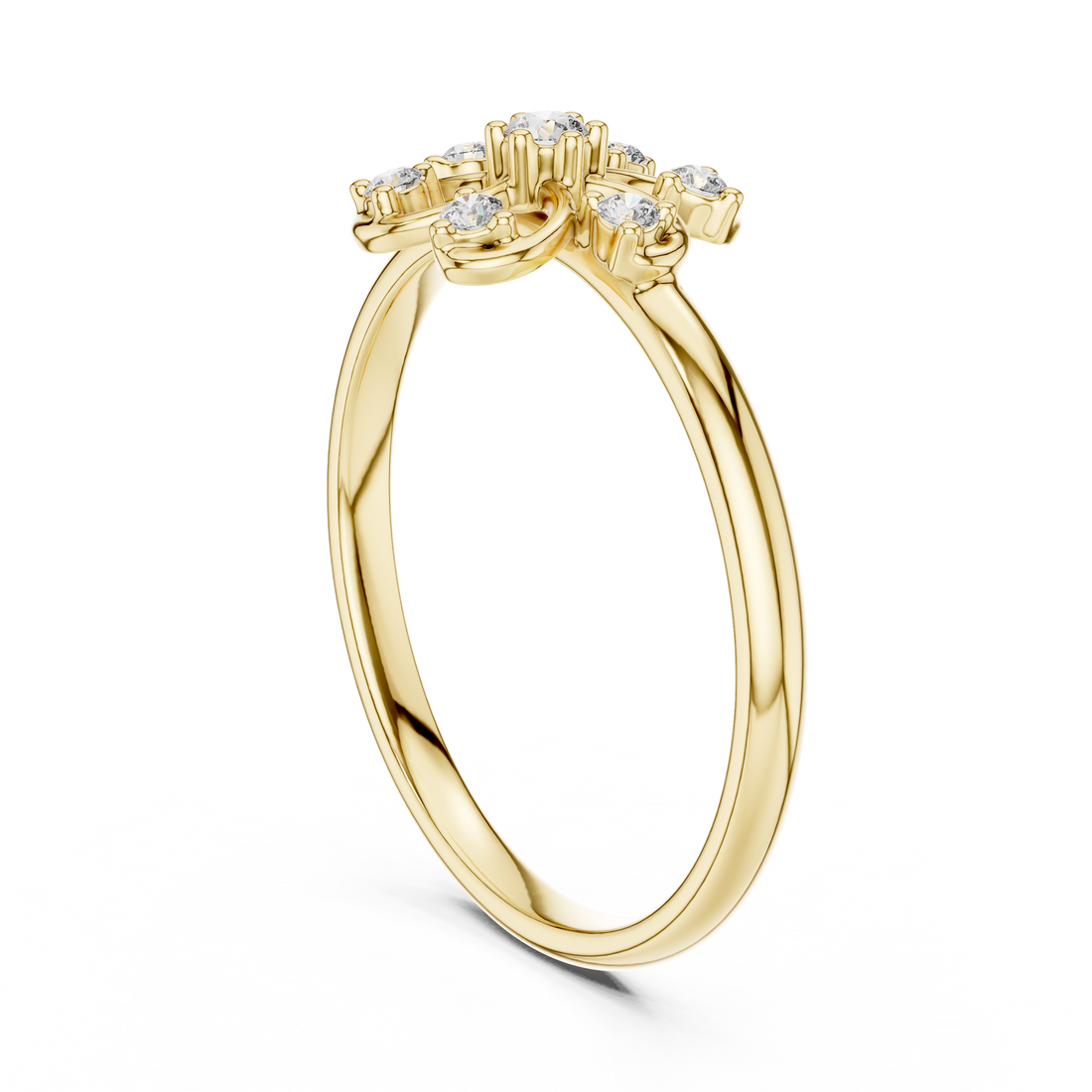 Rose Gold Floral Cluster Lab-Grown Diamond Ring | IGI Certified | Kiashaa Jewellery