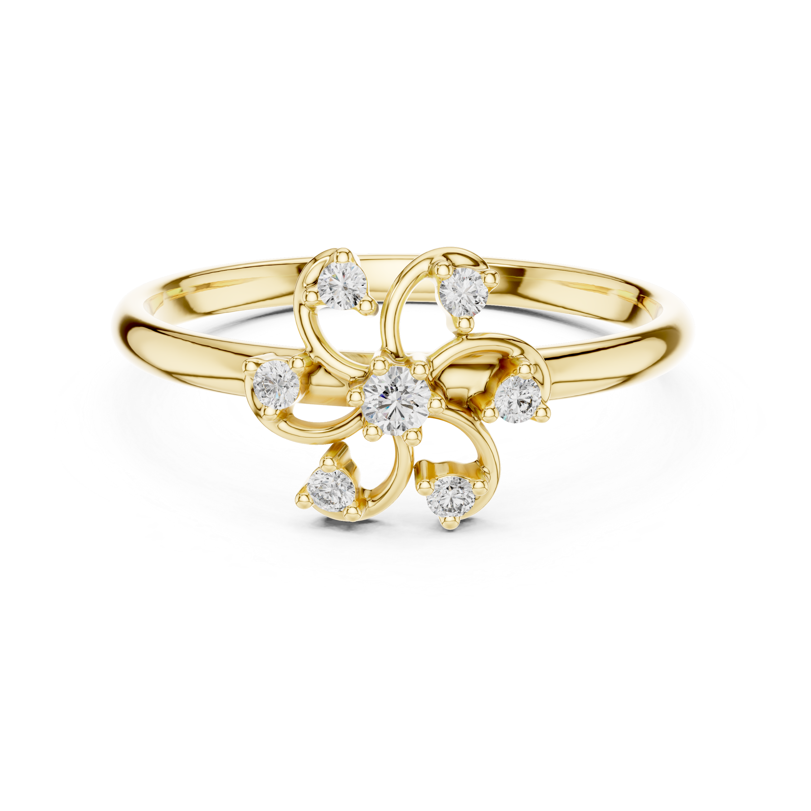 Rose Gold Floral Cluster Lab-Grown Diamond Ring | IGI Certified | Kiashaa Jewellery
