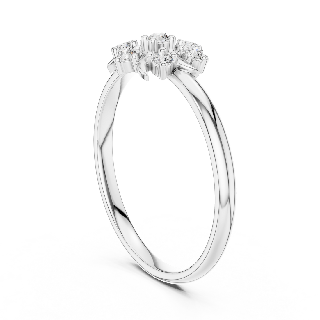 Rose Gold Floral Cluster Lab-Grown Diamond Ring | IGI Certified | Kiashaa Jewellery