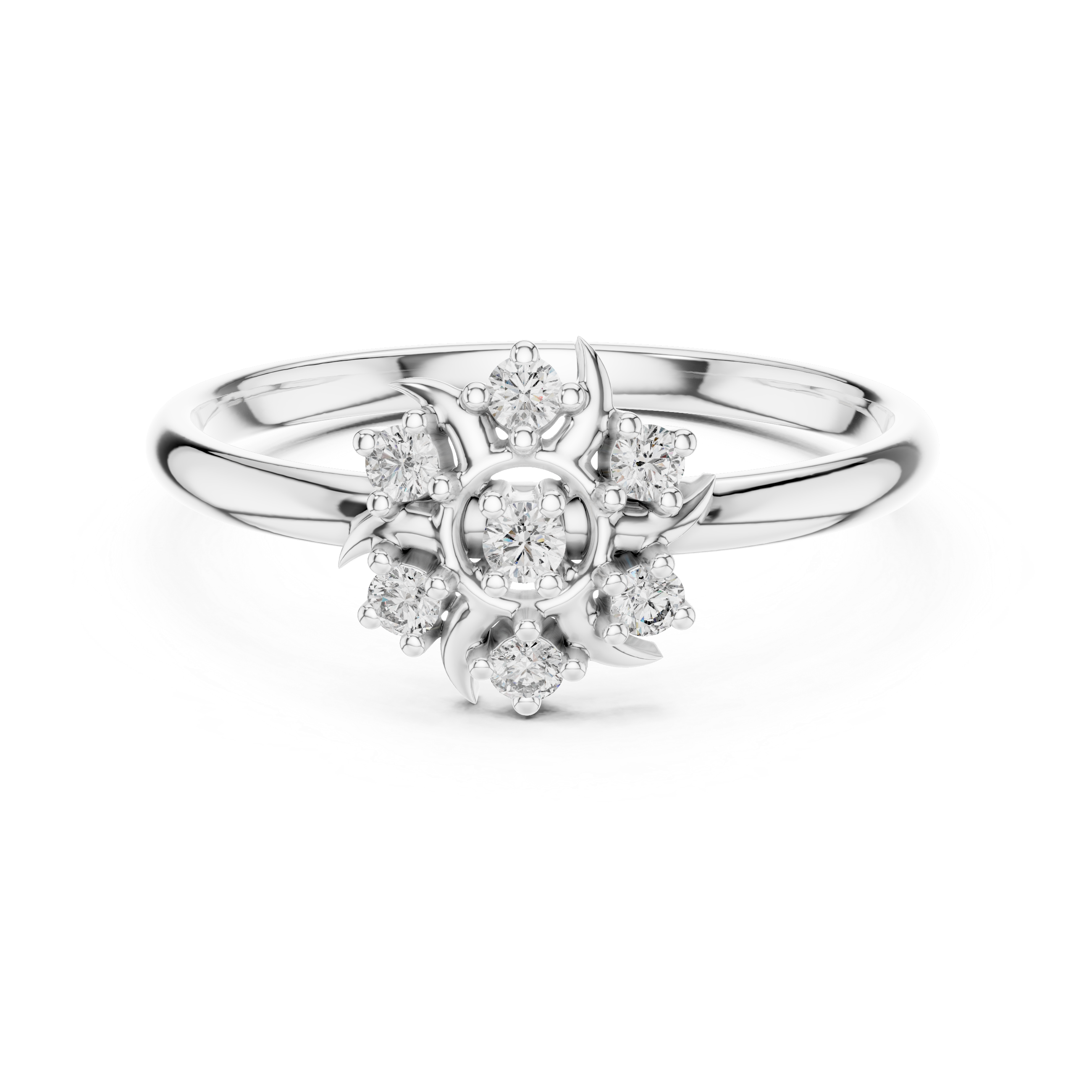 Rose Gold Floral Cluster Lab-Grown Diamond Ring | IGI Certified | Kiashaa Jewellery