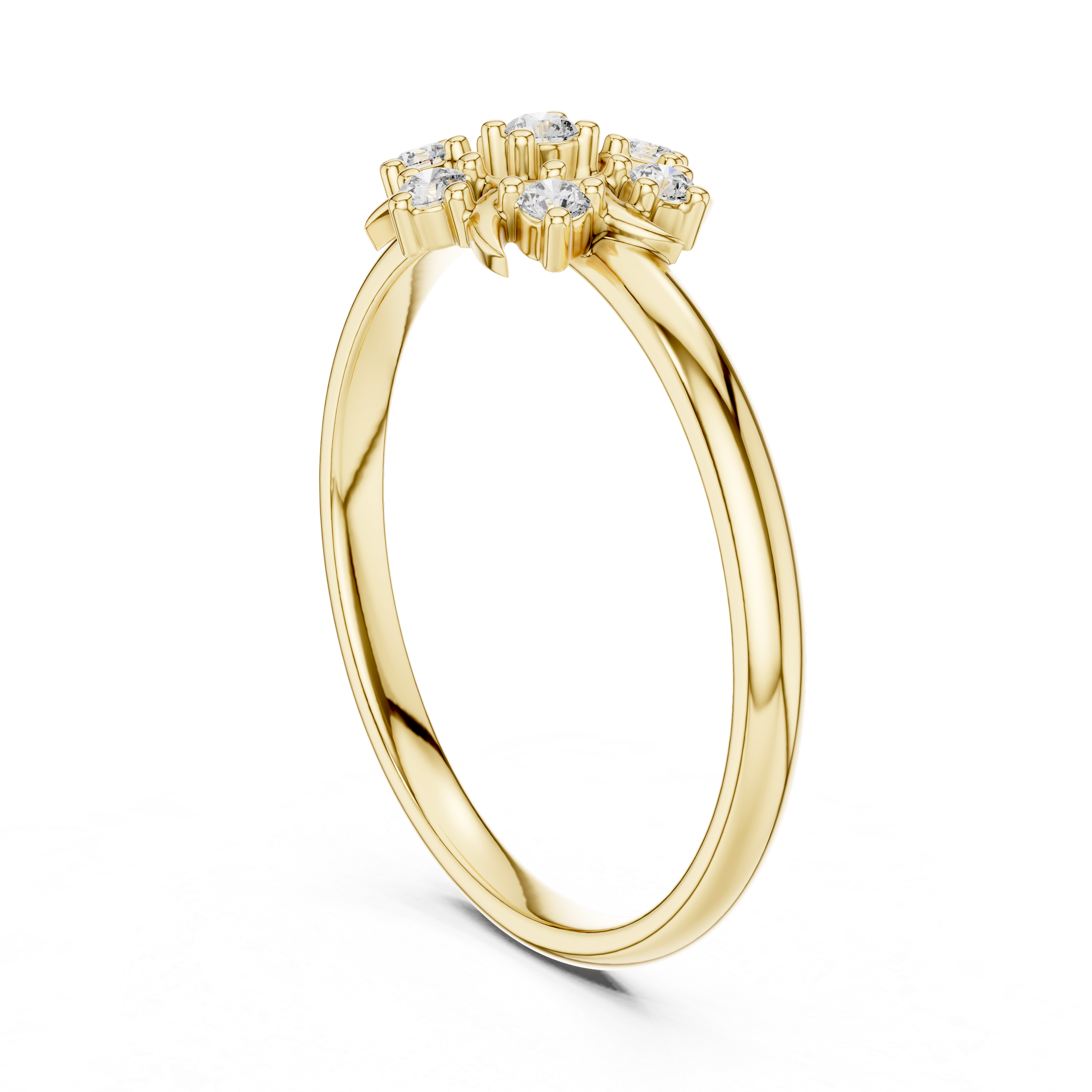 Rose Gold Floral Cluster Lab-Grown Diamond Ring | IGI Certified | Kiashaa Jewellery