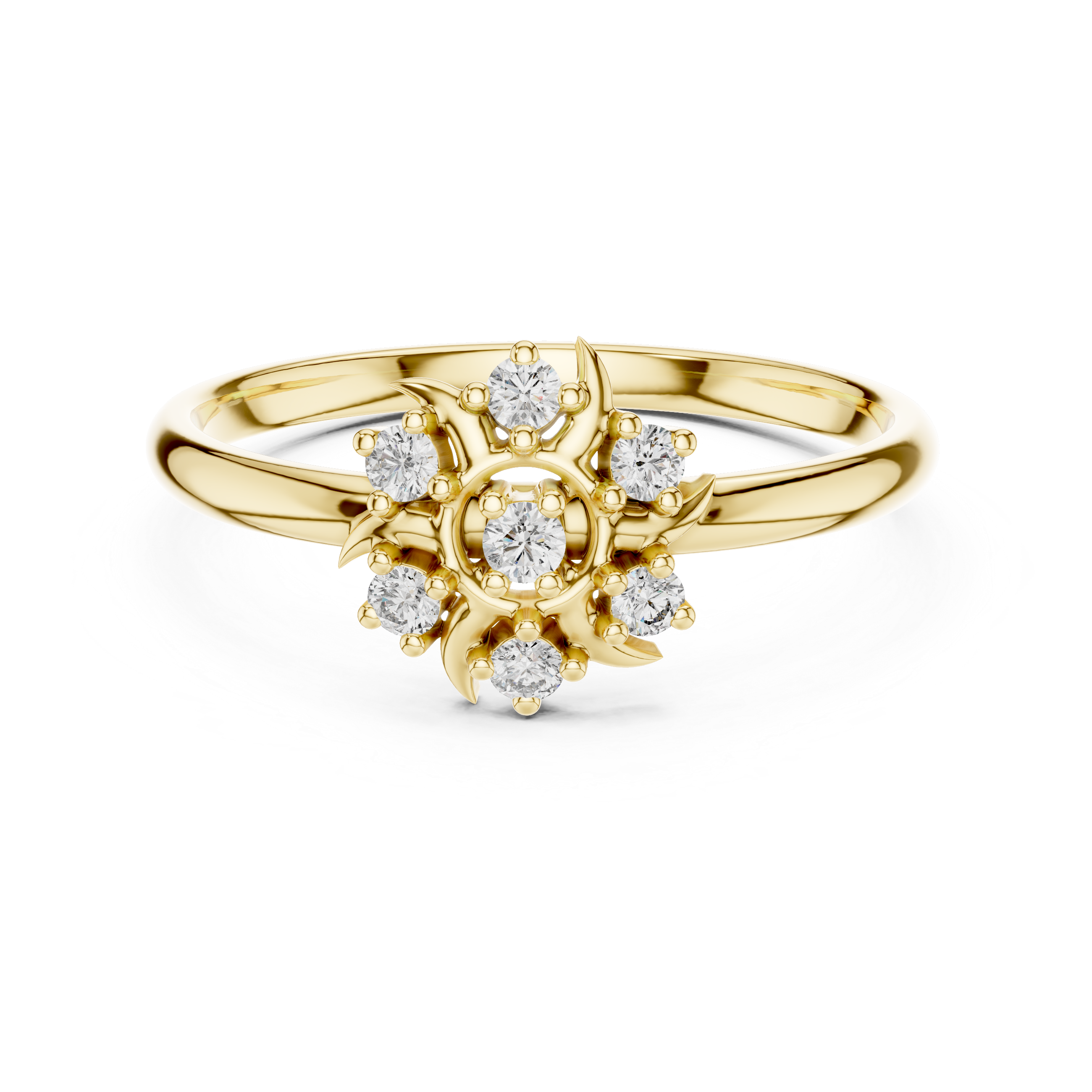 Rose Gold Floral Cluster Lab-Grown Diamond Ring | IGI Certified | Kiashaa Jewellery