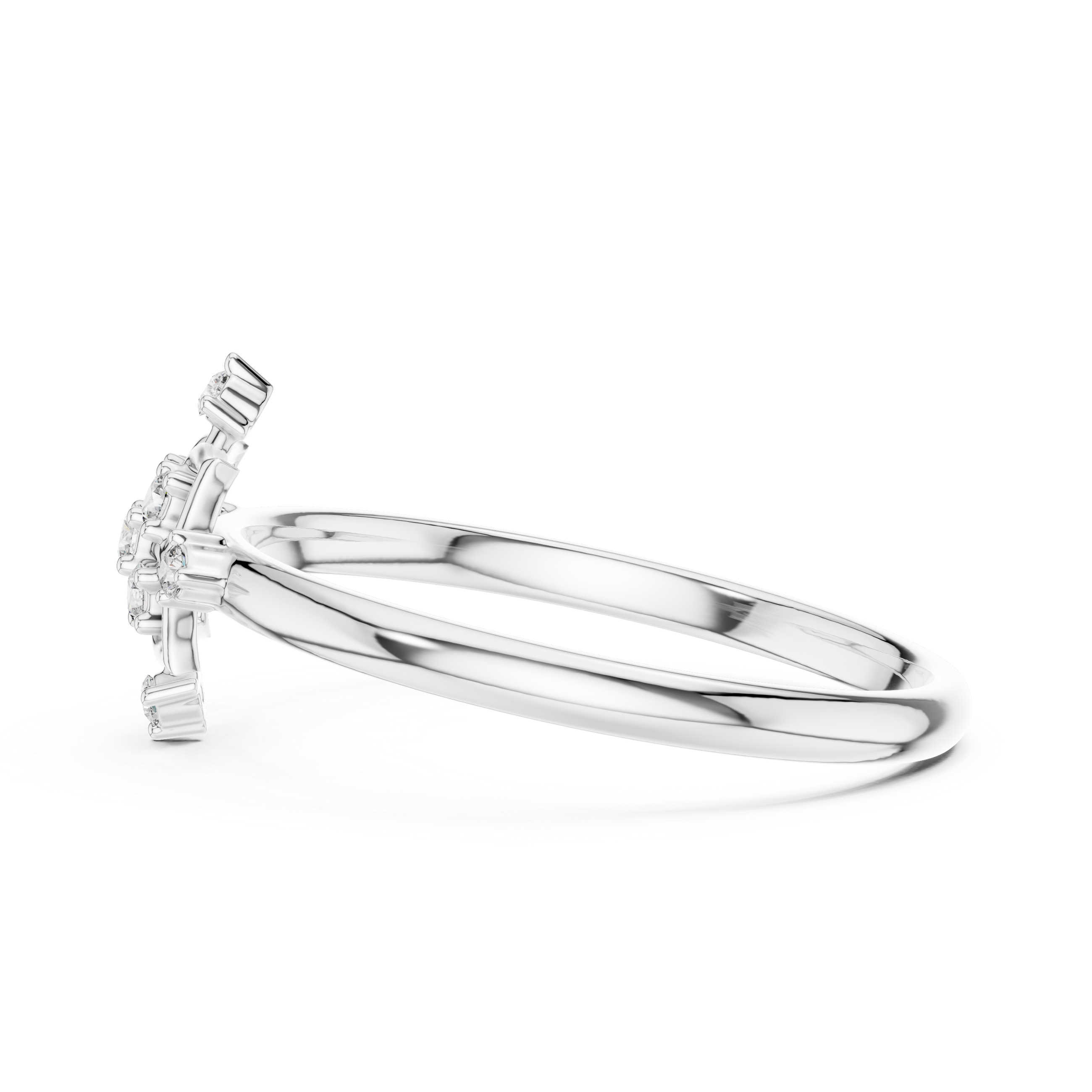 Rose Gold Hexa Floral Lab-Grown Diamond Ring | IGI Certified | Kiashaa Jewellery