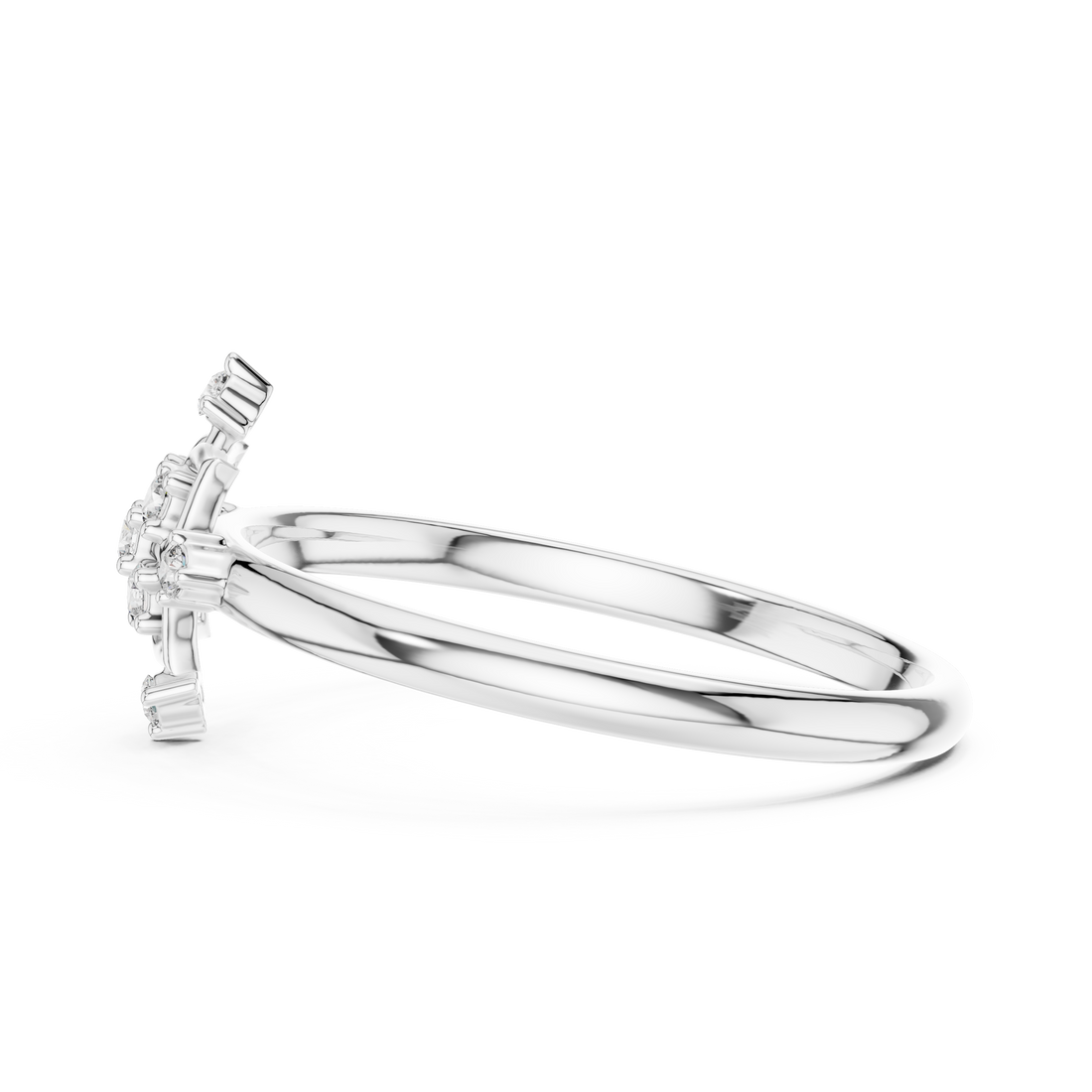 Rose Gold Hexa Floral Lab-Grown Diamond Ring | IGI Certified | Kiashaa Jewellery