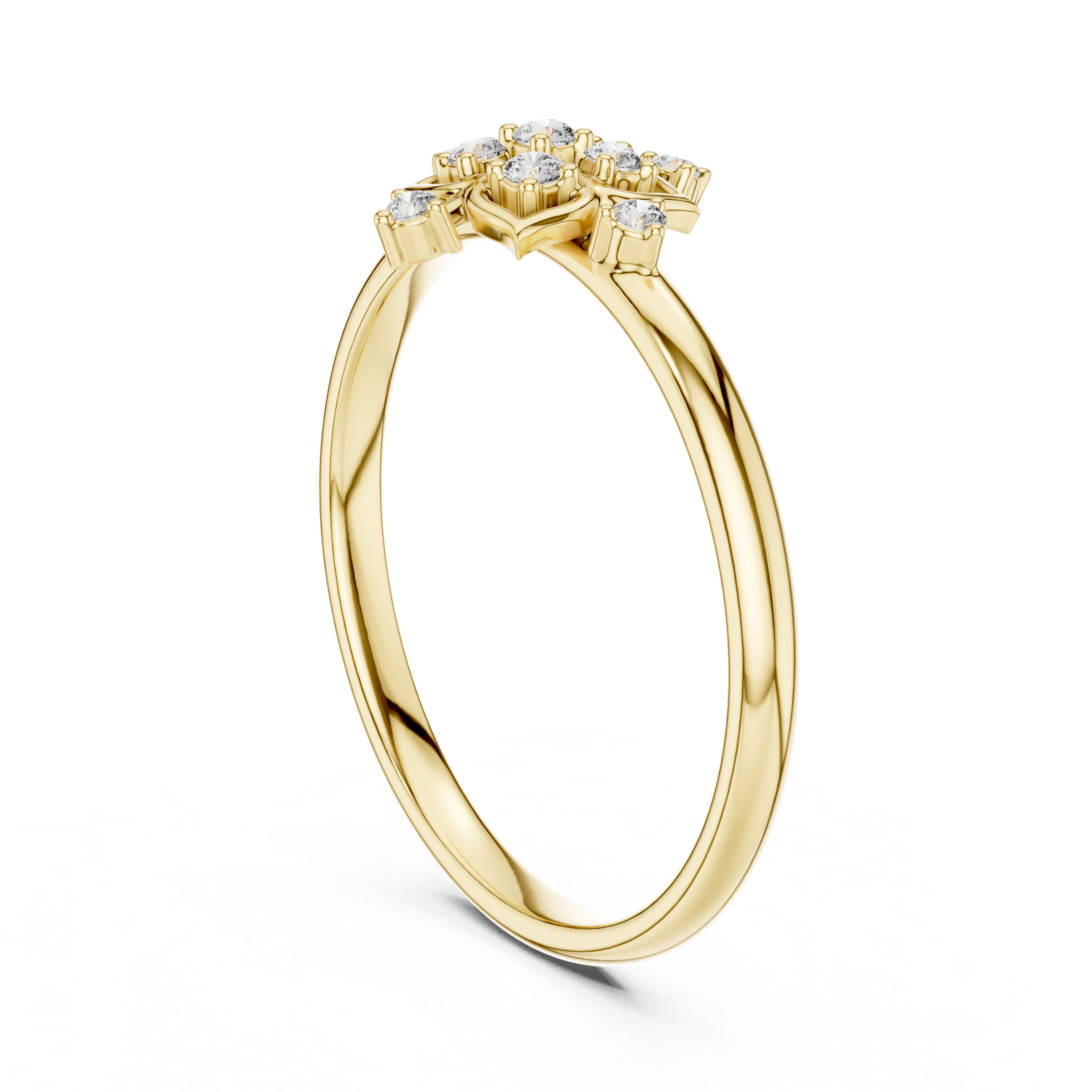 Rose Gold Hexa Floral Lab-Grown Diamond Ring | IGI Certified | Kiashaa Jewellery