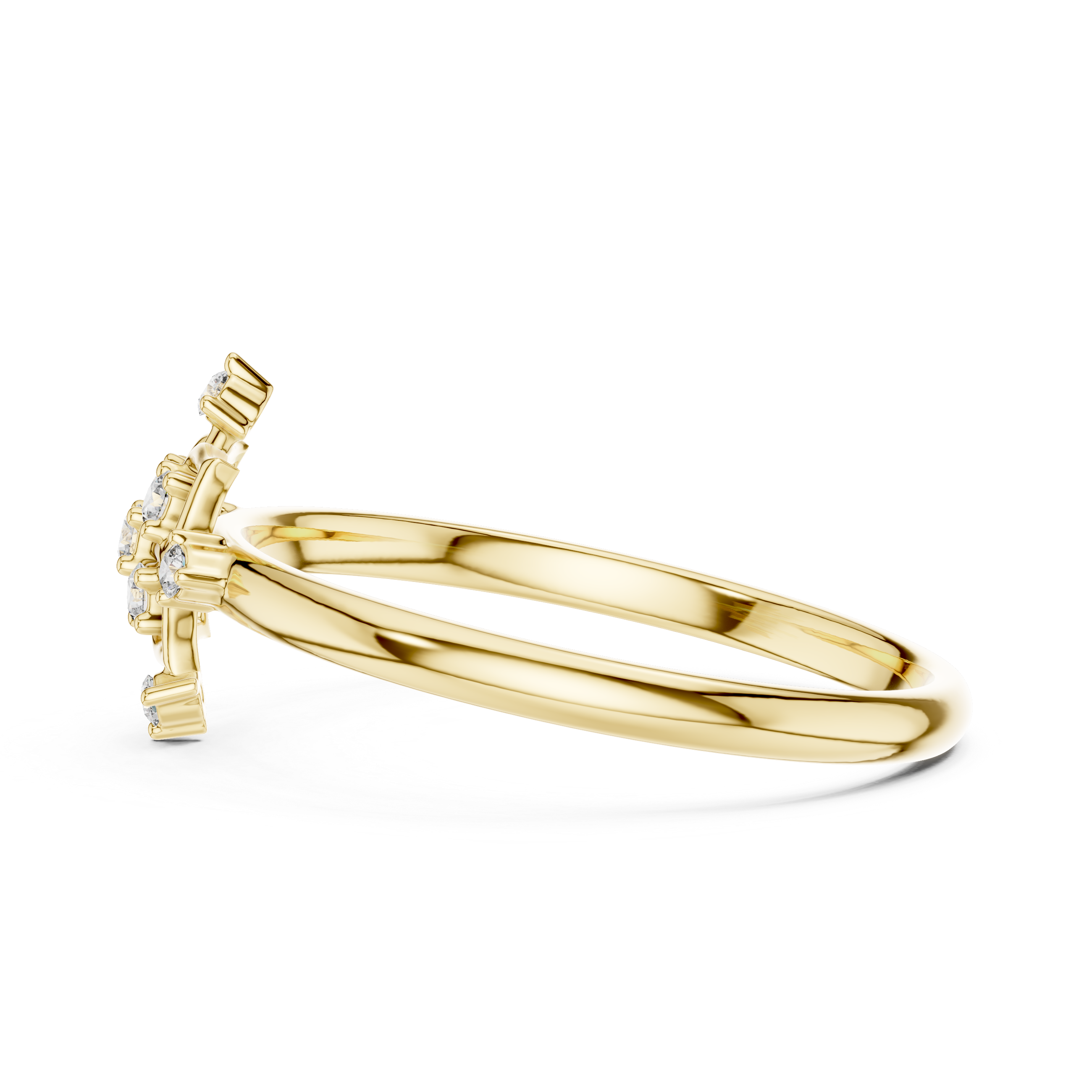 Rose Gold Hexa Floral Lab-Grown Diamond Ring | IGI Certified | Kiashaa Jewellery