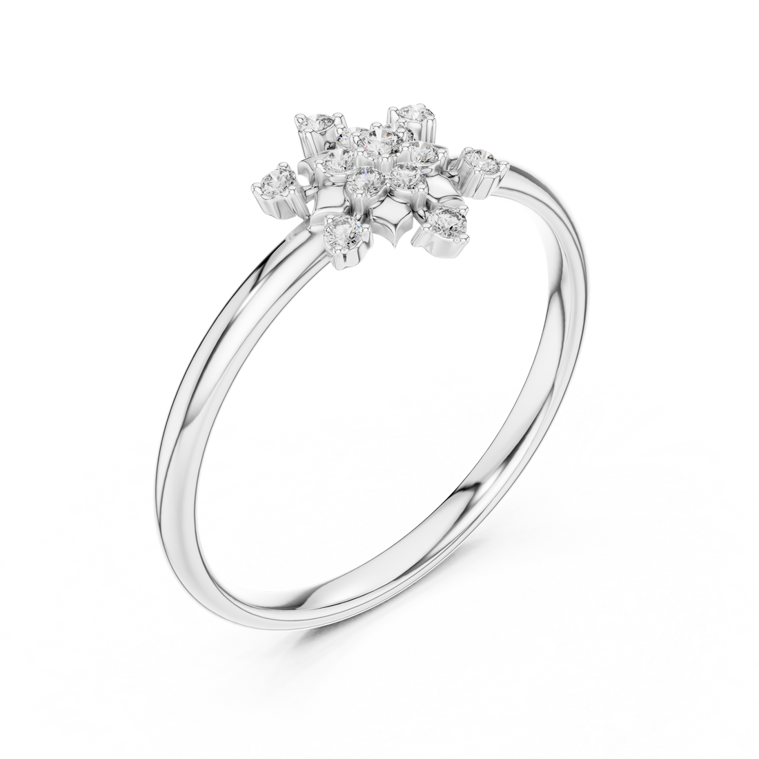 Rose Gold Floral Cluster Lab-Grown Diamond Ring | IGI Certified | Kiashaa Jewellery