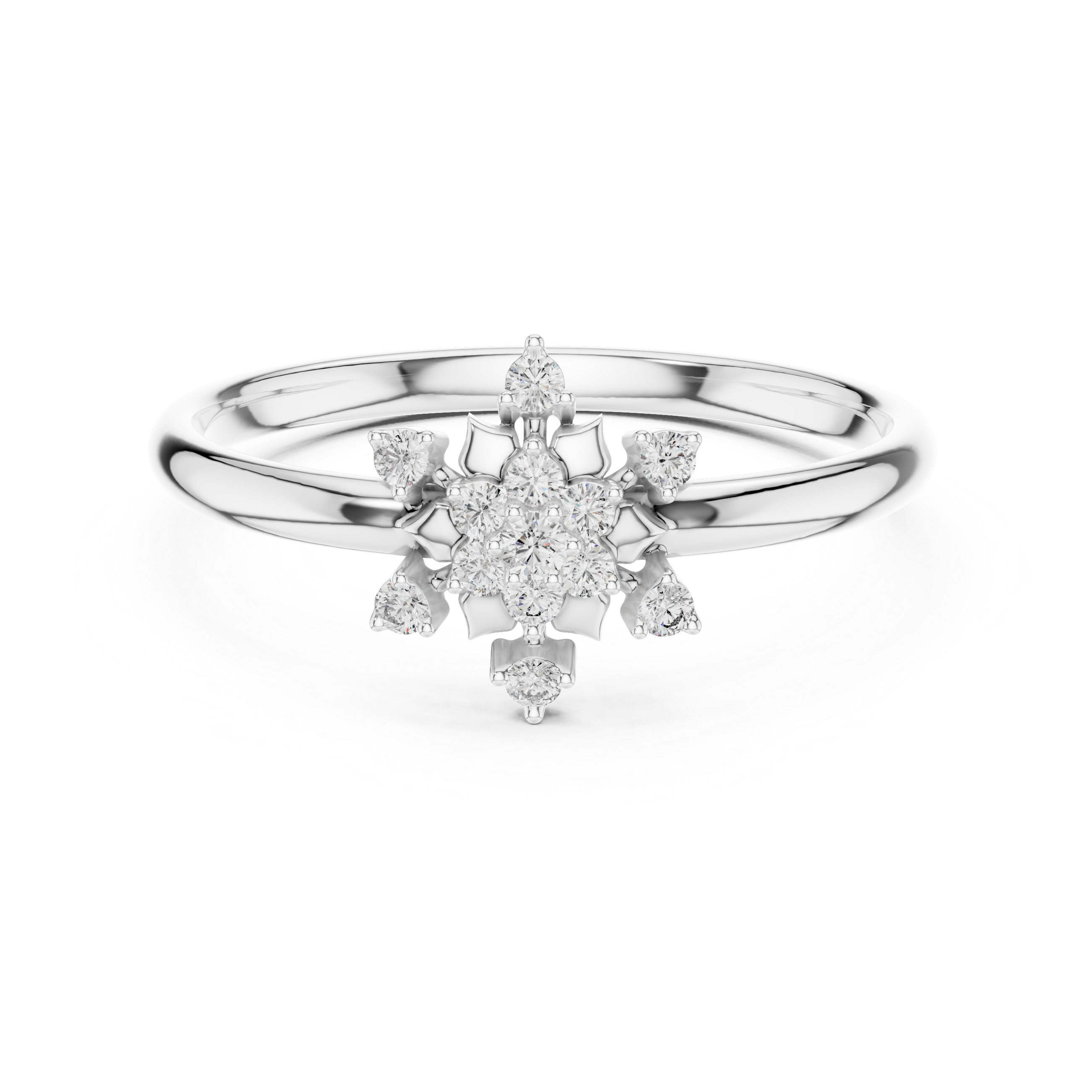 Rose Gold Floral Cluster Lab-Grown Diamond Ring | IGI Certified | Kiashaa Jewellery