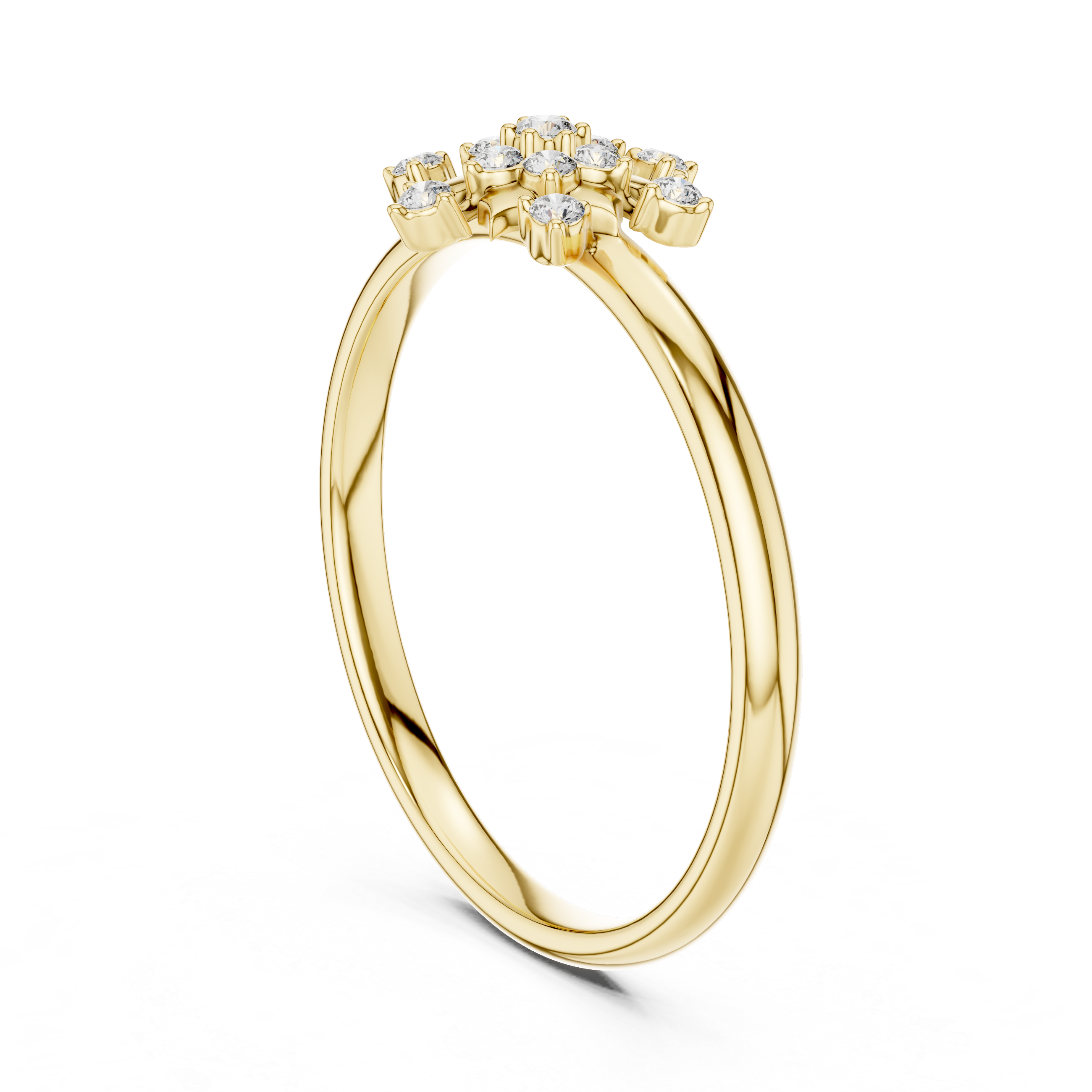 Rose Gold Floral Cluster Lab-Grown Diamond Ring | IGI Certified | Kiashaa Jewellery