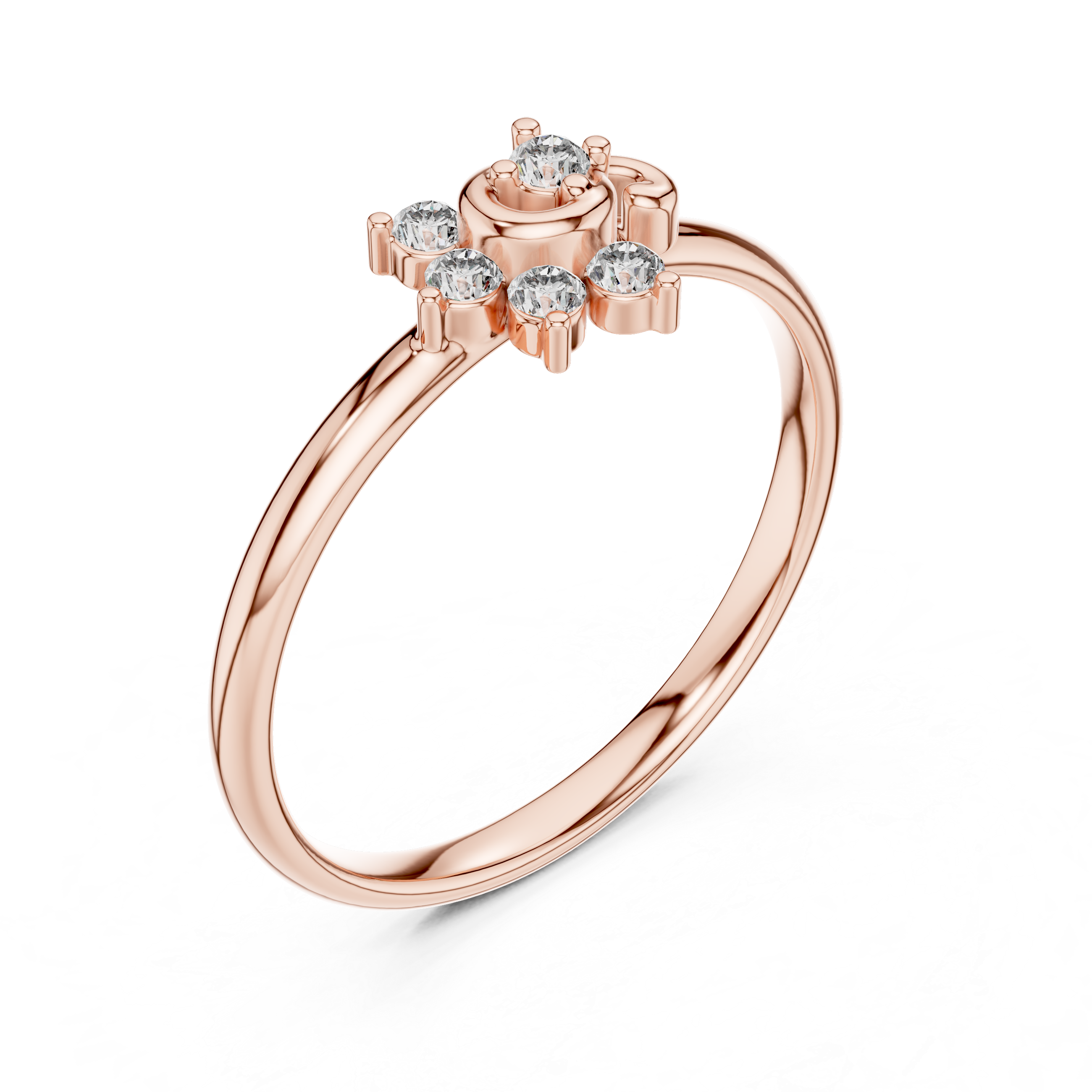 Rose Gold Floral Halo Lab-Grown Diamond Ring | IGI Certified | Kiashaa Jewellery