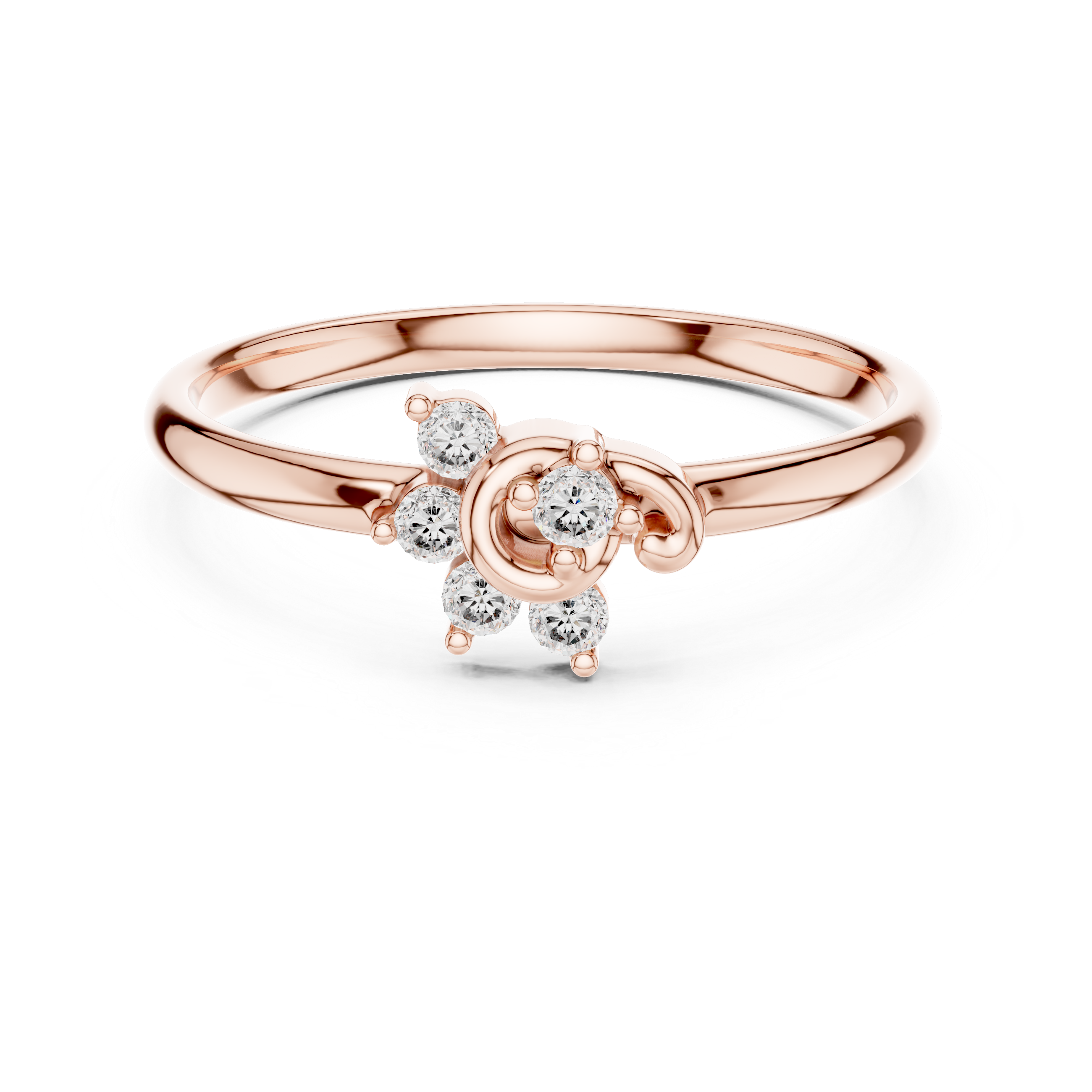 Rose Gold Floral Halo Lab-Grown Diamond Ring | IGI Certified | Kiashaa Jewellery