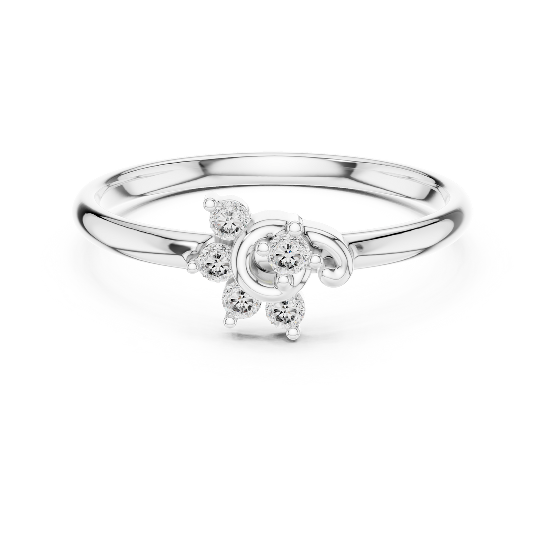 Rose Gold Floral Halo Lab-Grown Diamond Ring | IGI Certified | Kiashaa Jewellery