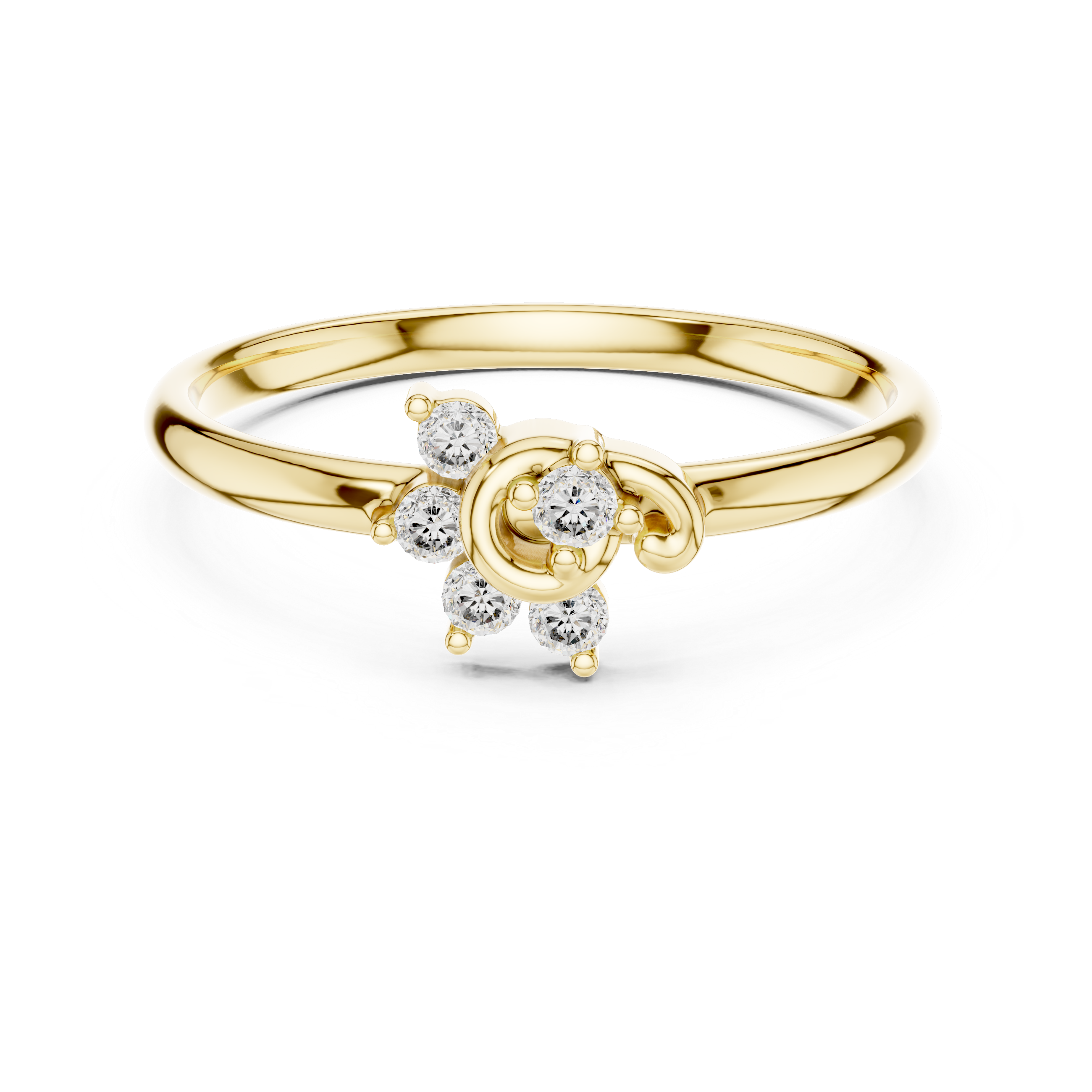 Rose Gold Floral Halo Lab-Grown Diamond Ring | IGI Certified | Kiashaa Jewellery