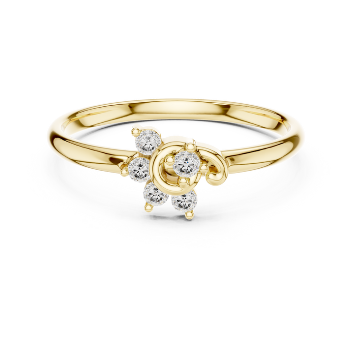 Rose Gold Floral Halo Lab-Grown Diamond Ring | IGI Certified | Kiashaa Jewellery