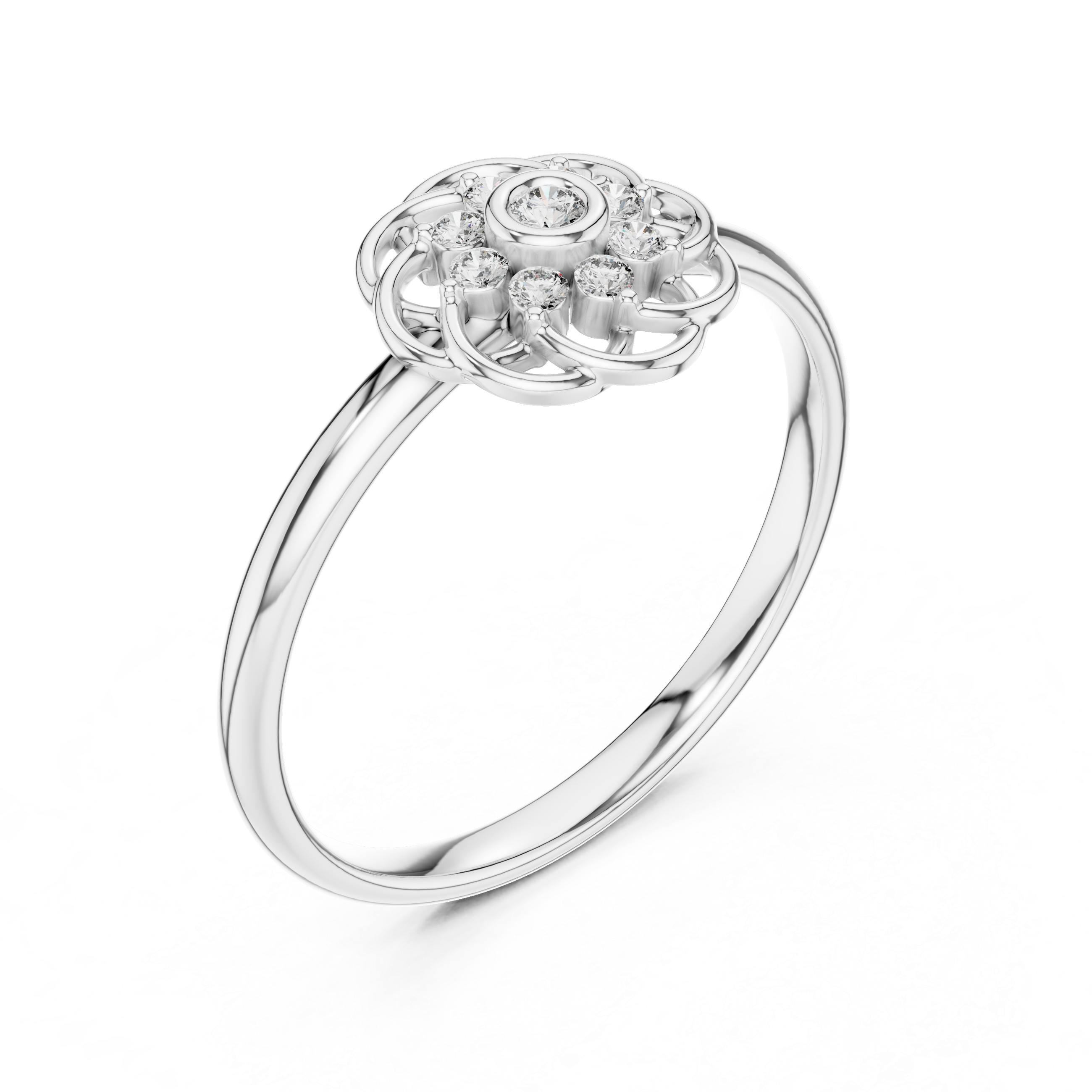 Rose Gold Floral Lab-Grown Diamond Ring | IGI Certified | Kiashaa Jewellery