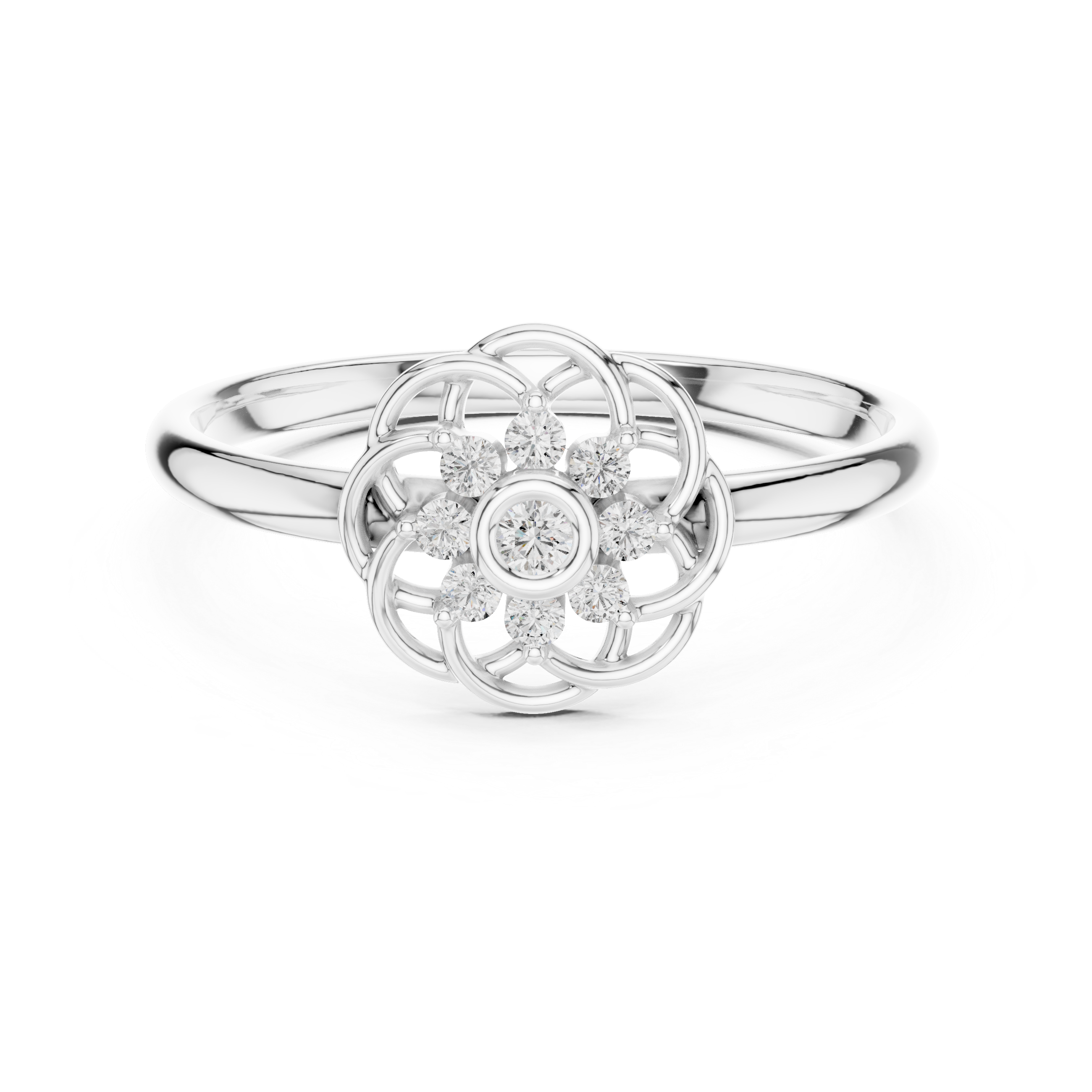 Rose Gold Floral Lab-Grown Diamond Ring | IGI Certified | Kiashaa Jewellery