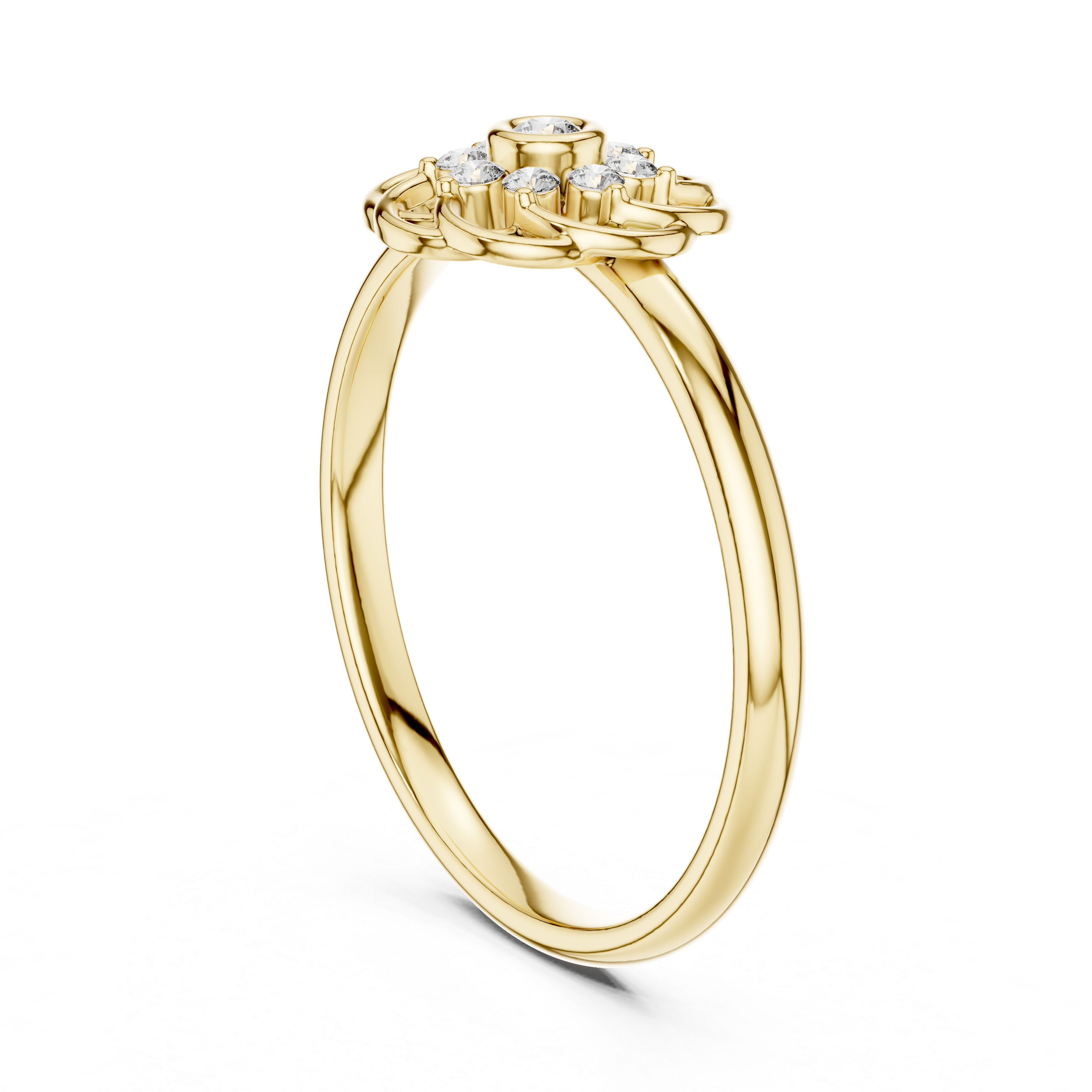 Rose Gold Floral Lab-Grown Diamond Ring | IGI Certified | Kiashaa Jewellery