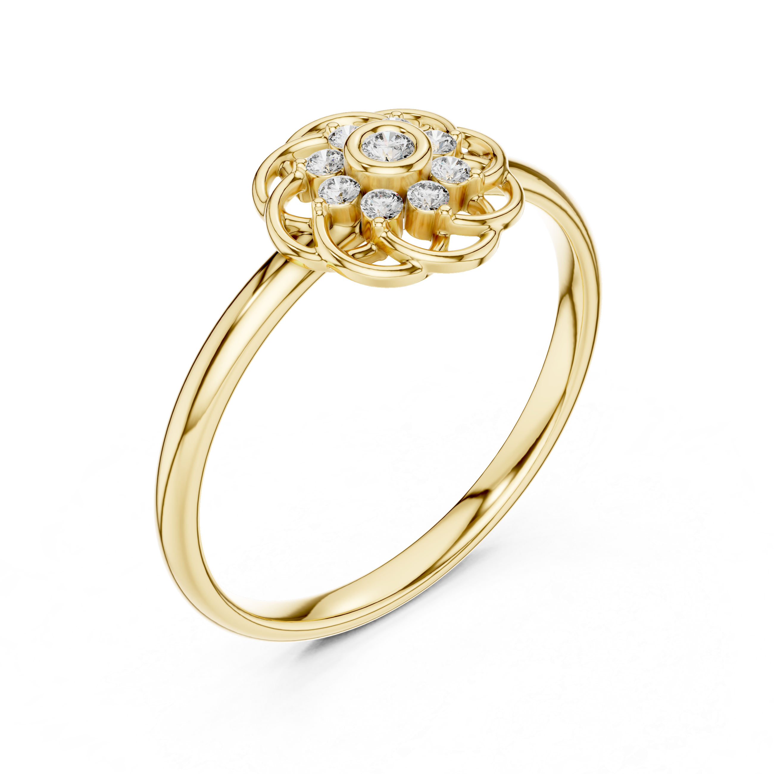 Rose Gold Floral Lab-Grown Diamond Ring | IGI Certified | Kiashaa Jewellery