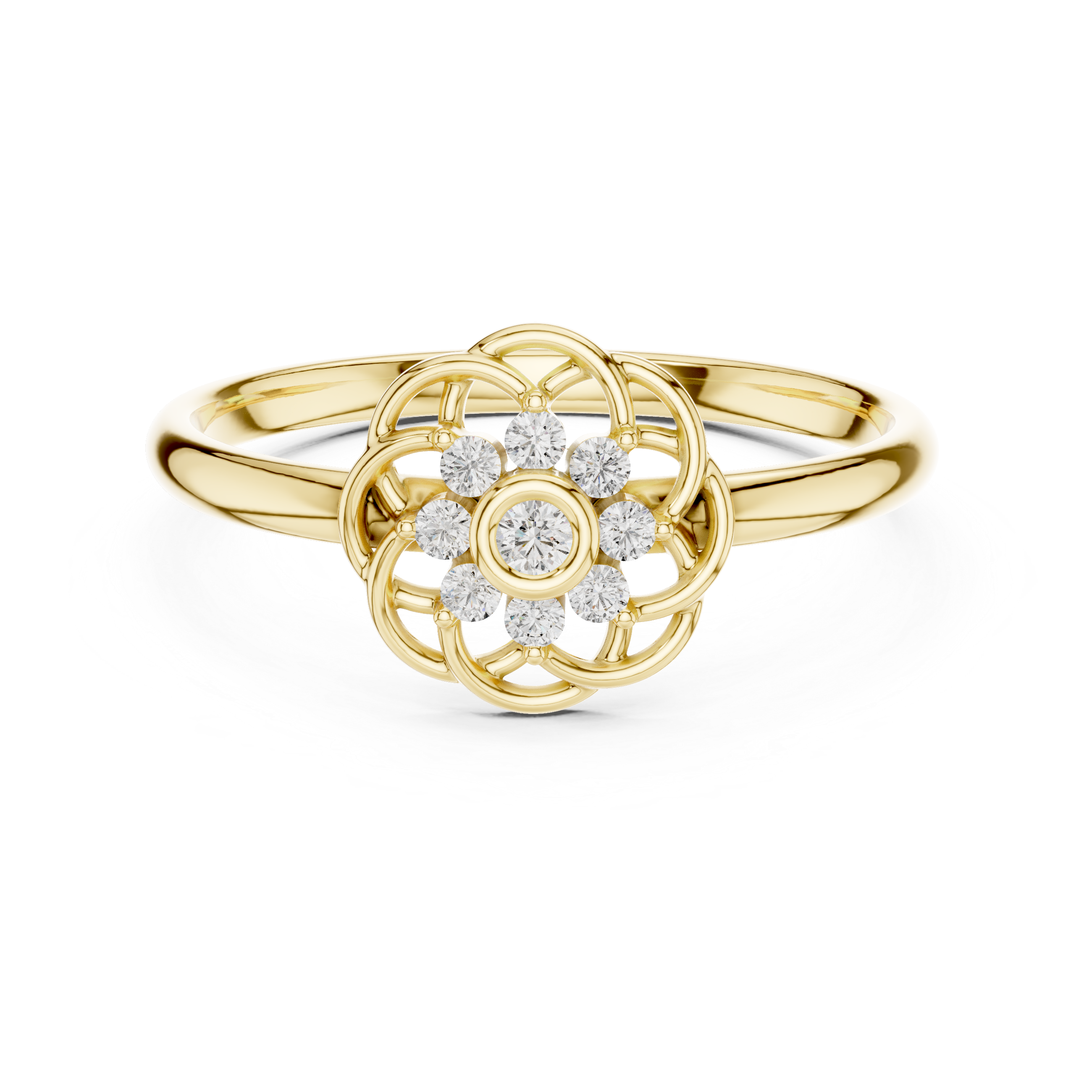 Rose Gold Floral Lab-Grown Diamond Ring | IGI Certified | Kiashaa Jewellery