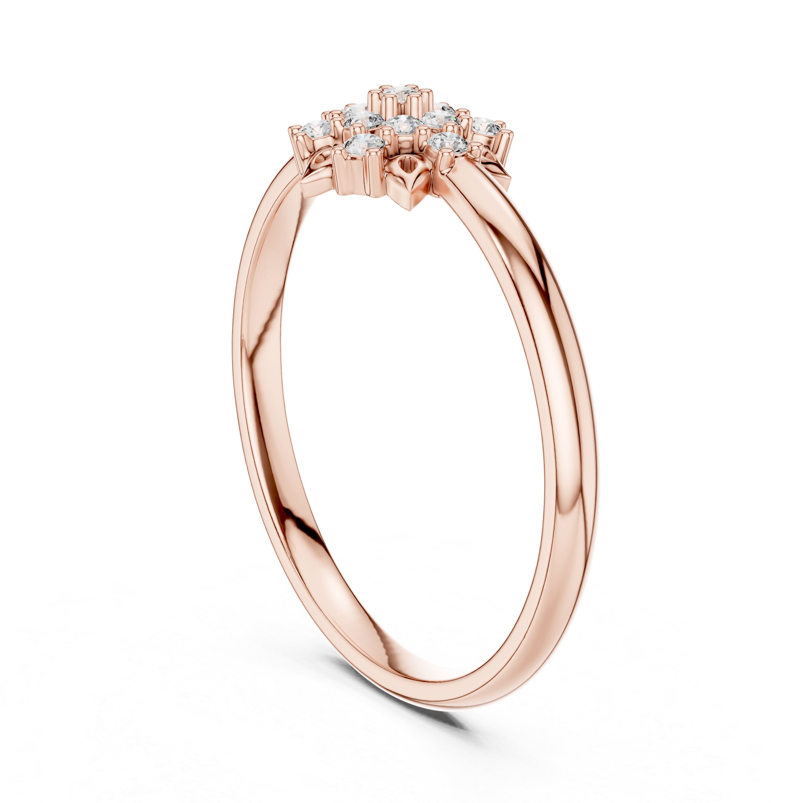 Rose Gold Cluster Lab-Grown Diamond Ring | IGI Certified | Kiashaa Jewellery