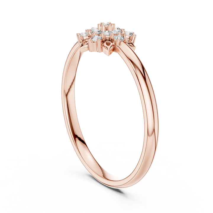 Rose Gold Cluster Lab-Grown Diamond Ring | IGI Certified | Kiashaa Jewellery
