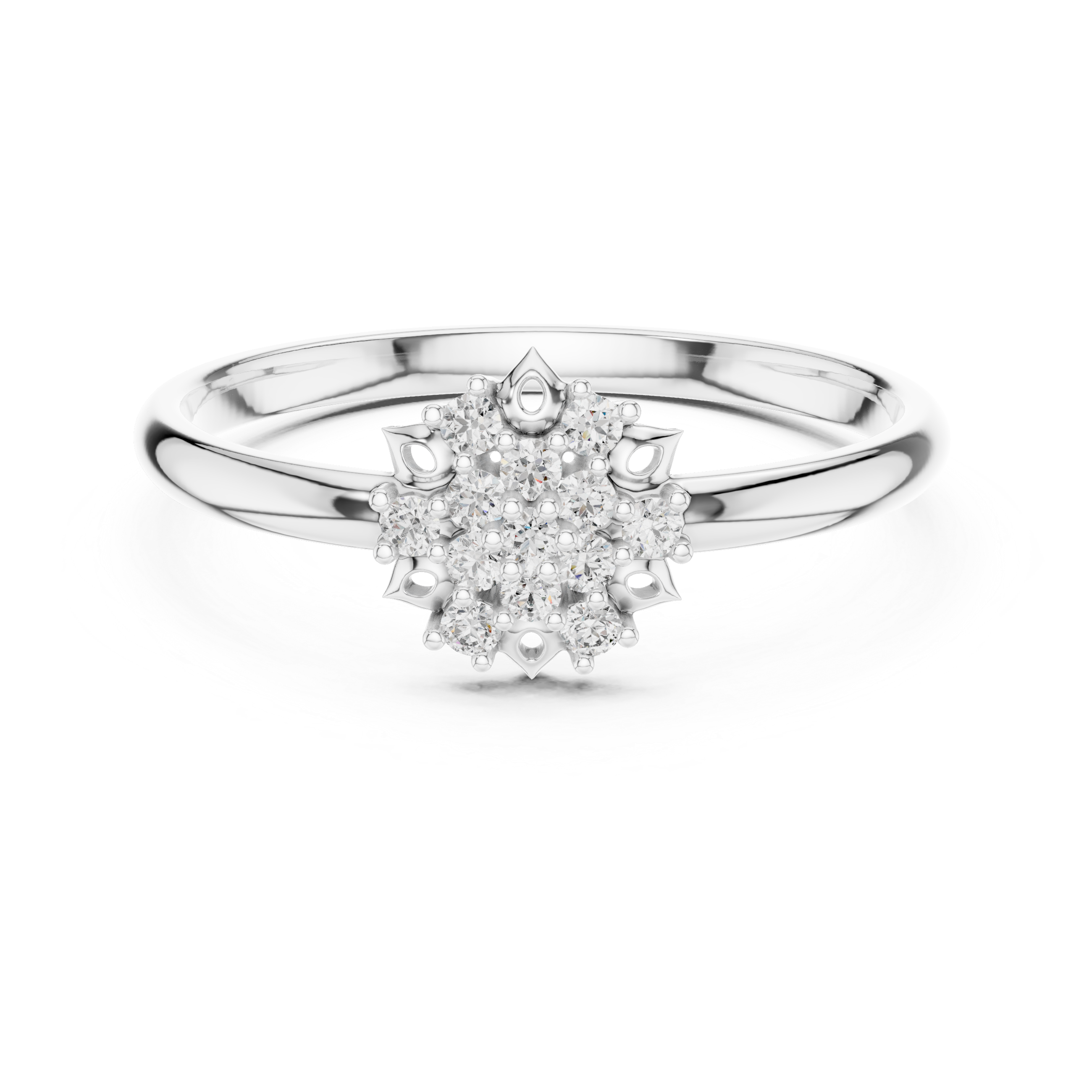 Rose Gold Cluster Lab-Grown Diamond Ring | IGI Certified | Kiashaa Jewellery