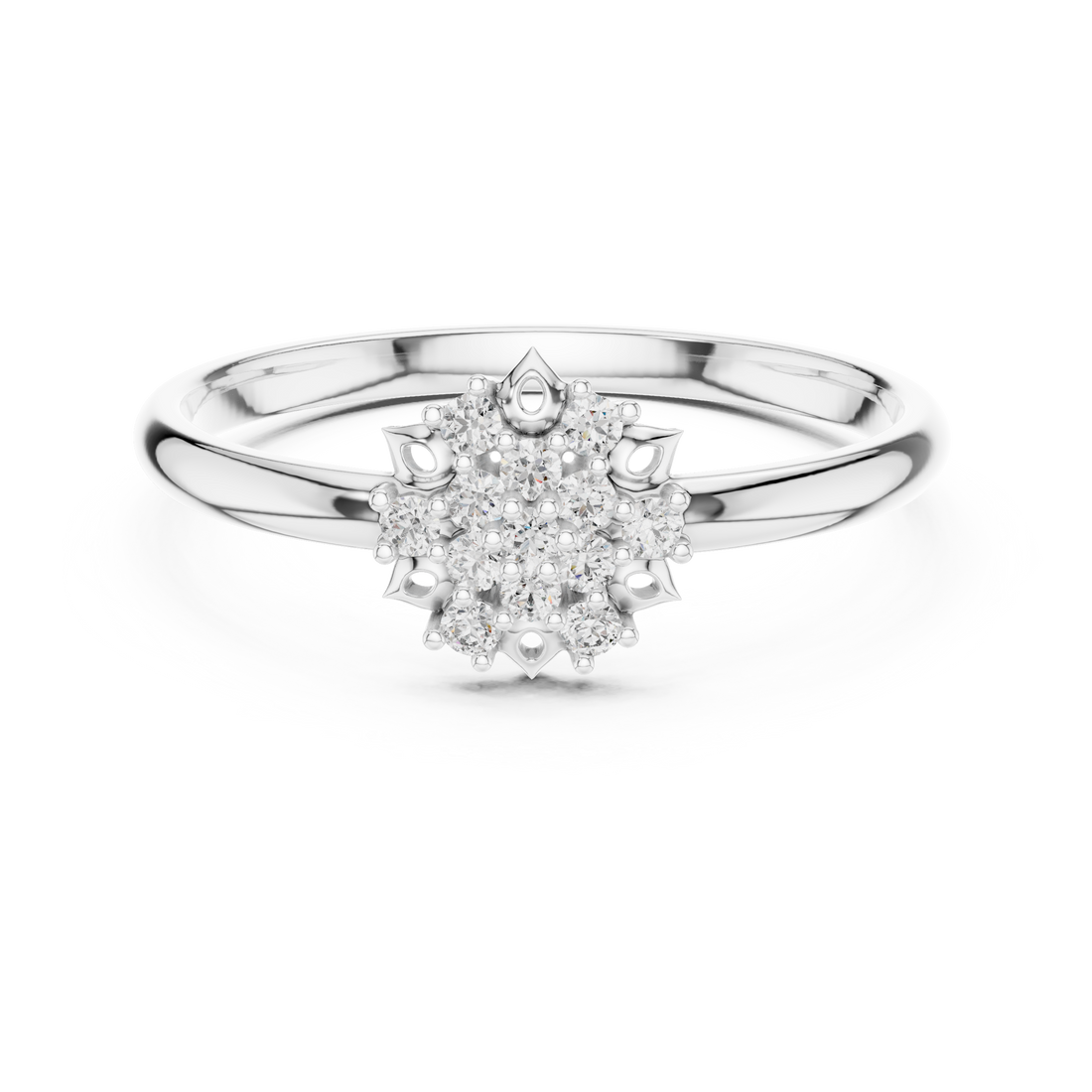 Rose Gold Cluster Lab-Grown Diamond Ring | IGI Certified | Kiashaa Jewellery