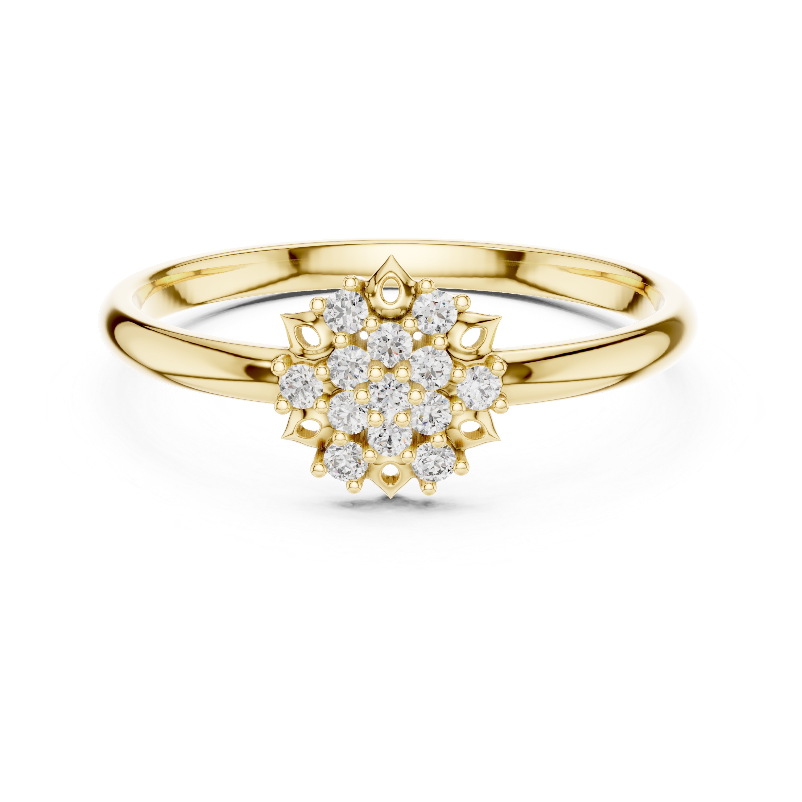 Rose Gold Cluster Lab-Grown Diamond Ring | IGI Certified | Kiashaa Jewellery