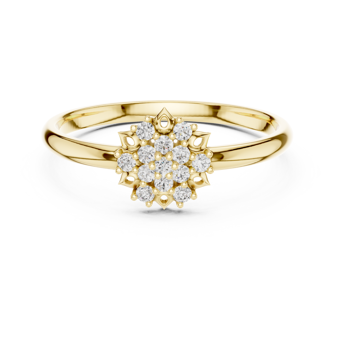 Rose Gold Cluster Lab-Grown Diamond Ring | IGI Certified | Kiashaa Jewellery