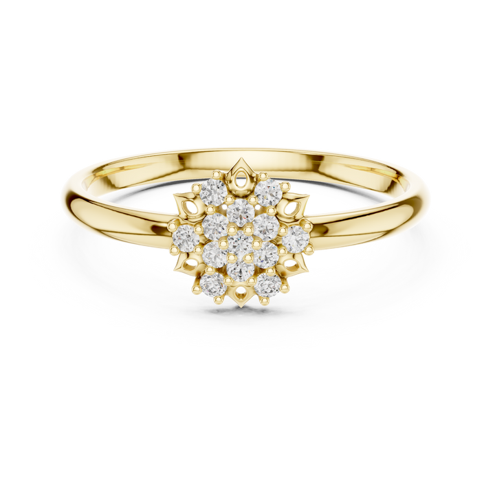 Rose Gold Cluster Lab-Grown Diamond Ring | IGI Certified | Kiashaa Jewellery