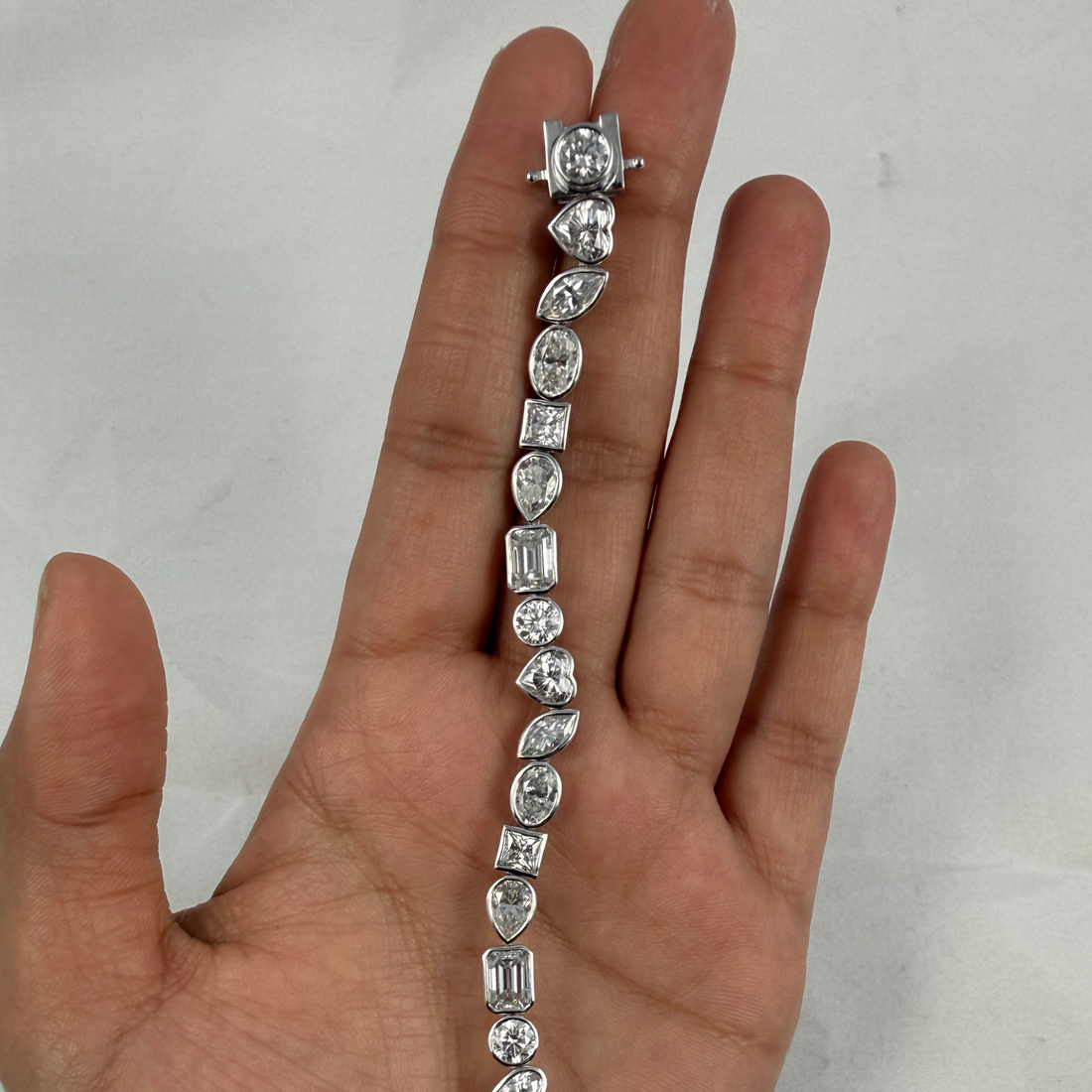 Multi-Shape Diamond Tennis Bracelet in 9K, 14K & 18K Gold