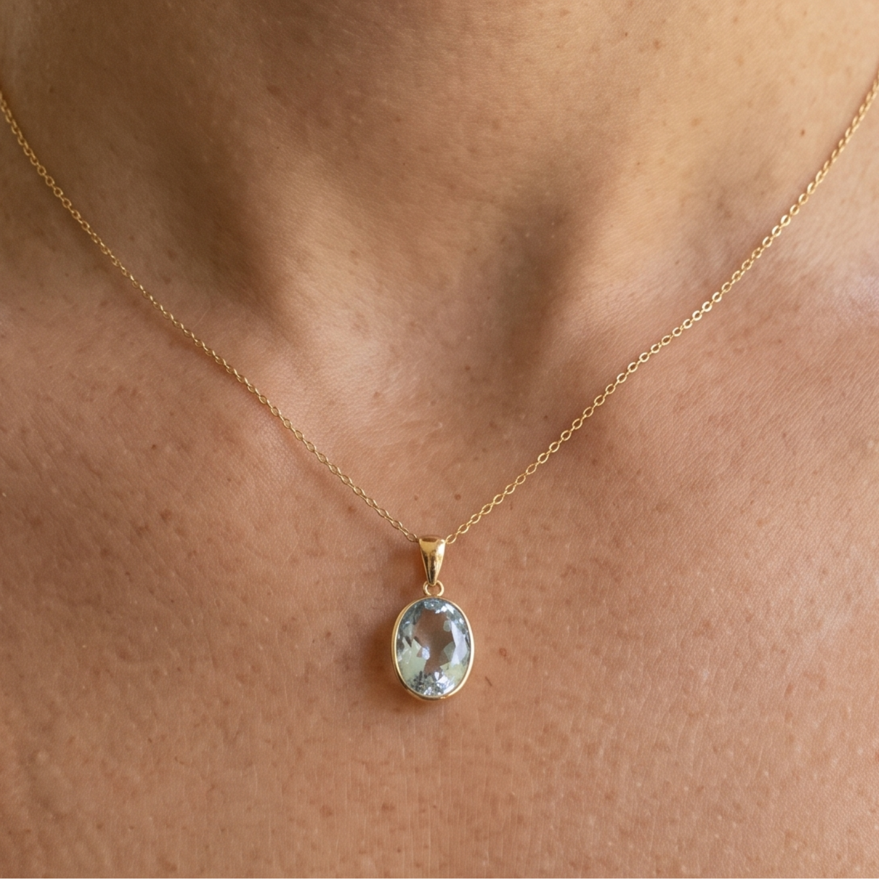 Aurelia 3.47 CT oval solitaire pendant necklace by Kiashaa Jewellery featuring a 12 × 8 mm oval center stone.