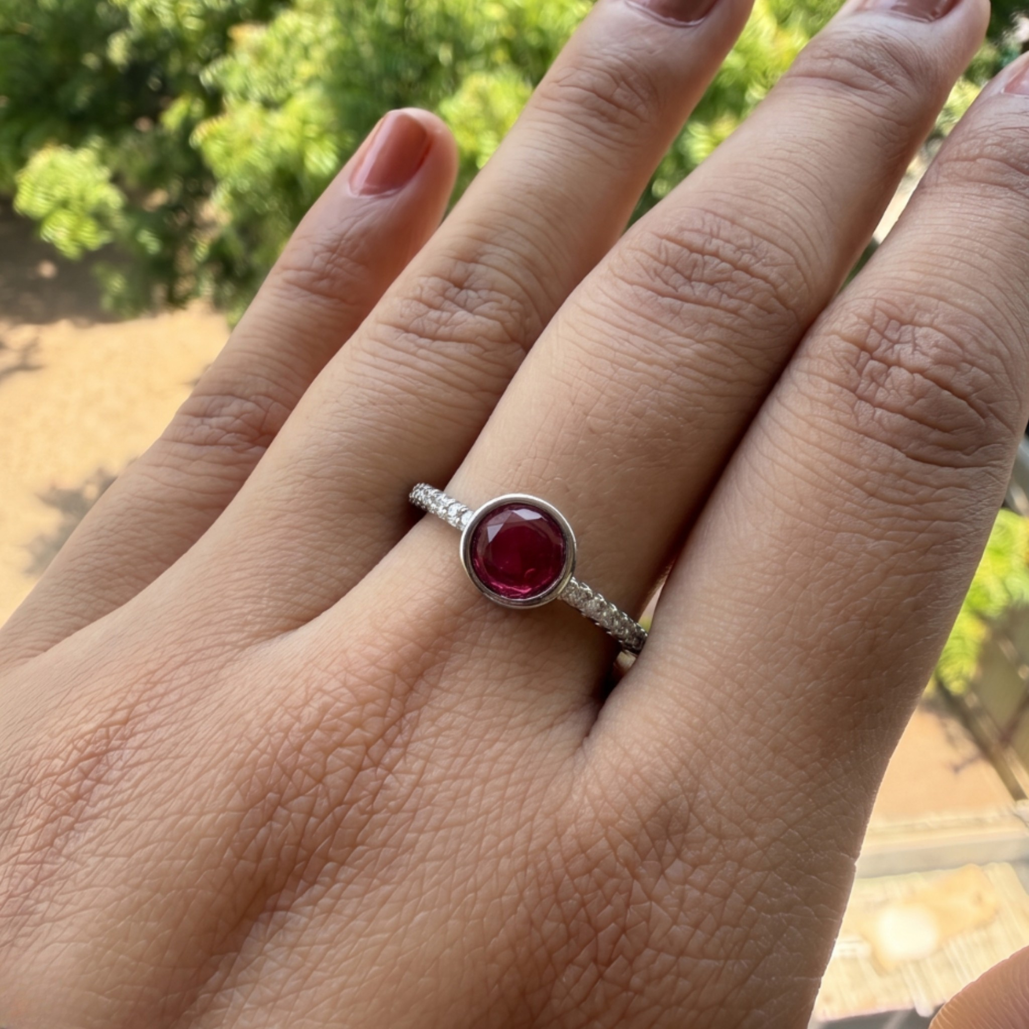 Handcrafted gemstone ring available in 9K, 14K and 18K gold.