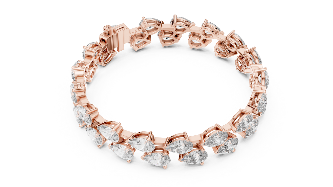Pear-Cut Lab-Grown Diamond Bracelet in 14K/18K Gold – Kiashaa Jewellery
