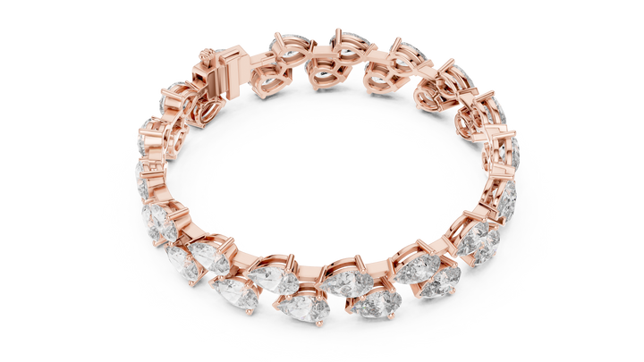Pear-Cut Lab-Grown Diamond Bracelet in 14K/18K Gold – Kiashaa Jewellery