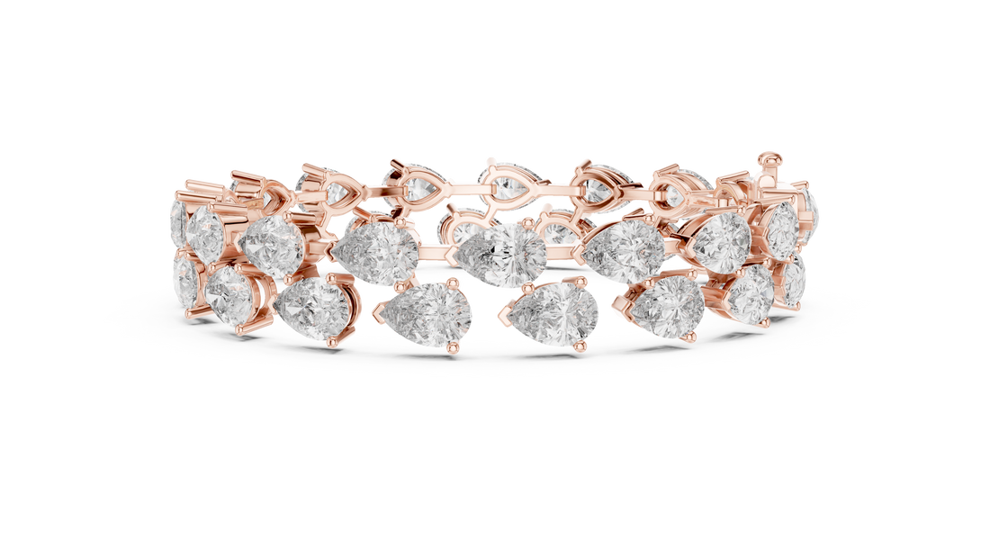 Pear-Cut Lab-Grown Diamond Bracelet in 14K/18K Gold – Kiashaa Jewellery