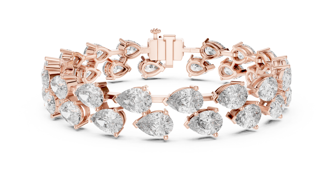 Pear-Cut Lab-Grown Diamond Bracelet in 14K/18K Gold – Kiashaa Jewellery