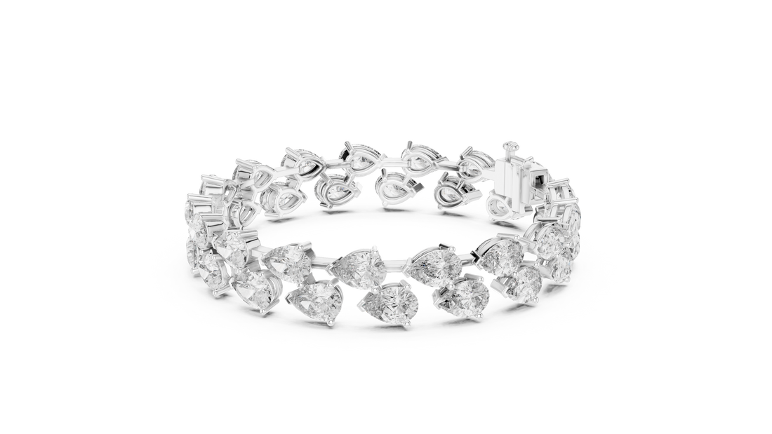 Pear-Cut Lab-Grown Diamond Bracelet in 14K/18K Gold – Kiashaa Jewellery