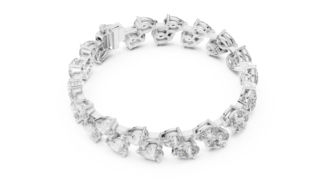 Pear-Cut Lab-Grown Diamond Bracelet in 14K/18K Gold – Kiashaa Jewellery