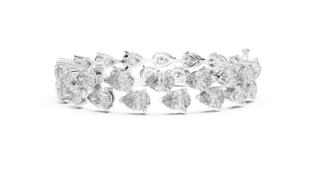 Pear-Cut Lab-Grown Diamond Bracelet in 14K/18K Gold – Kiashaa Jewellery