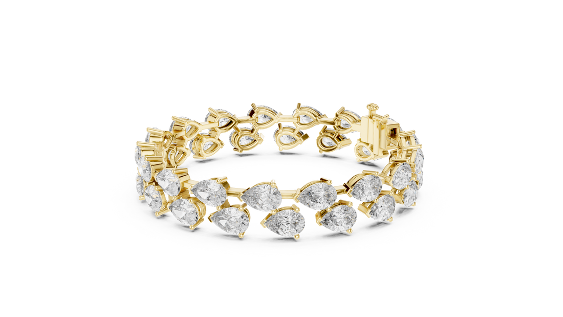 Pear-Cut Lab-Grown Diamond Bracelet in 14K/18K Gold – Kiashaa Jewellery